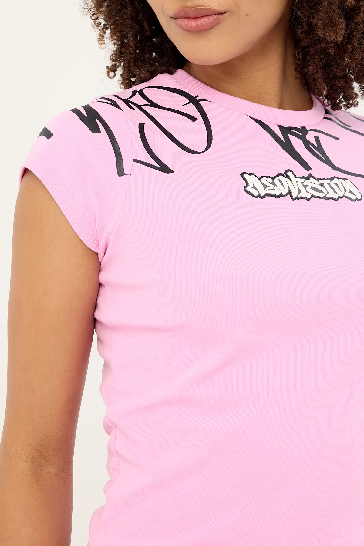 Neovision Tagline Baby Tee Pink - Image 4