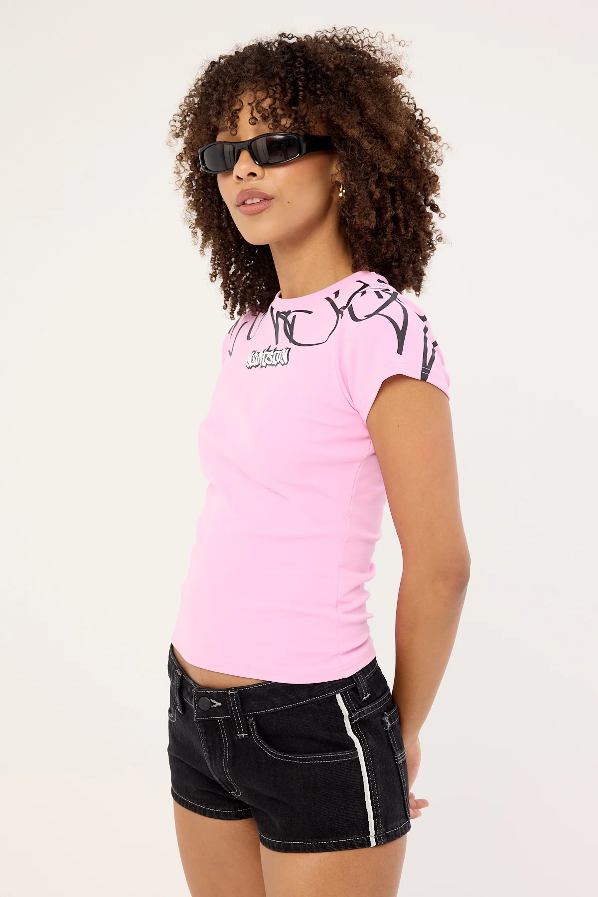Neovision Tagline Baby Tee Pink - Image 5