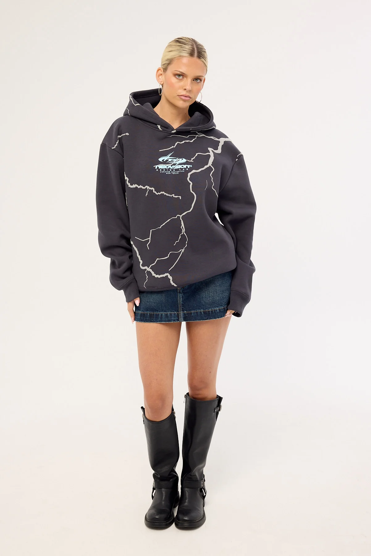 Neovision Tempest Relaxed Hoodie Washed Black - Image 2