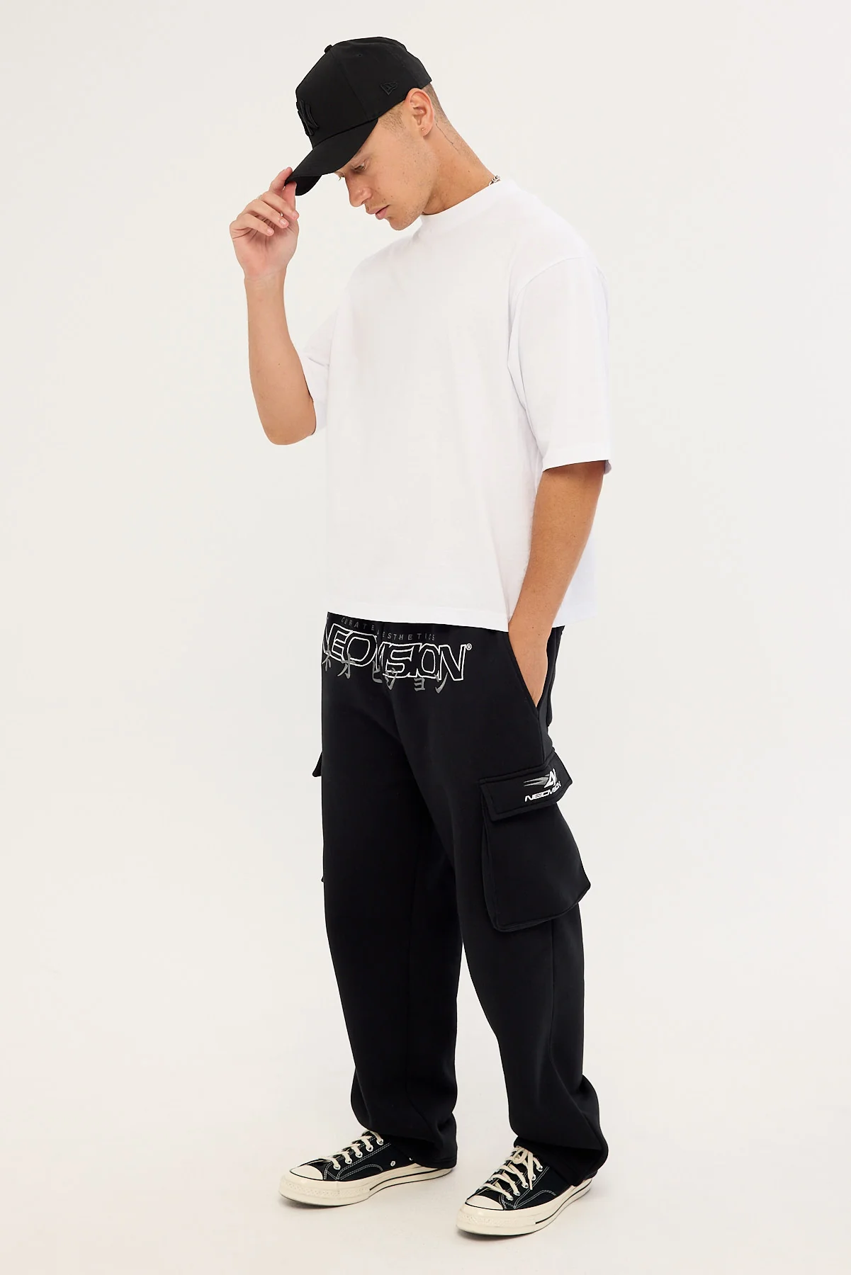Neovision Thrash Baggy Elastic Cuff Sweat Pant Black - Image 4