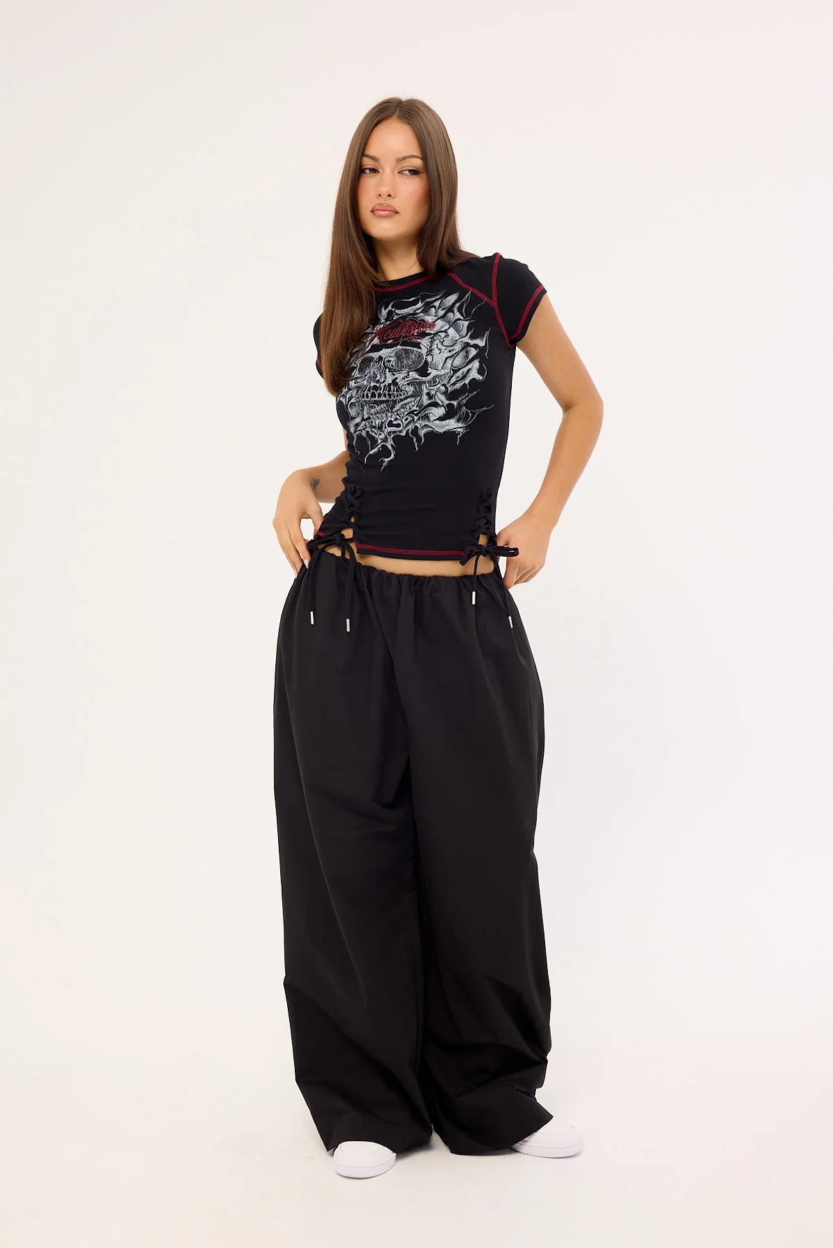 Neovision Tombed Lace Front Baby Tee Black - Image 2