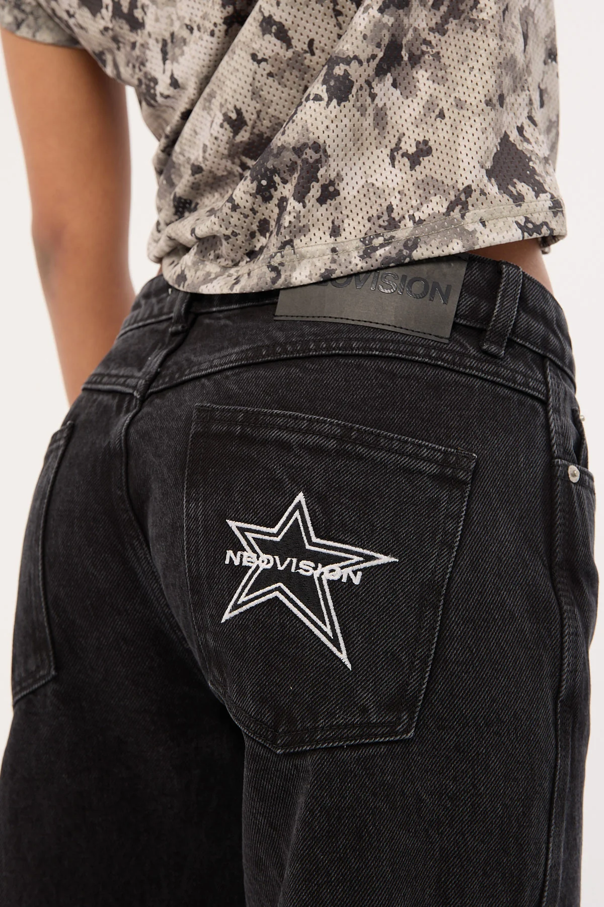 Neovision Torn Instinct Low Baggy Jean Washed Black - Image 7