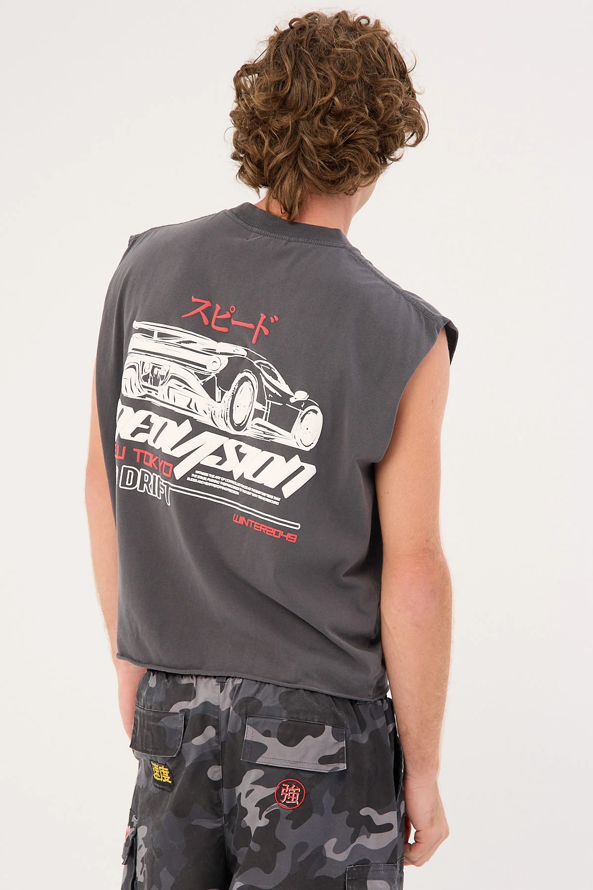 Neovision Torque Cropped Muscle Tank Washed Black