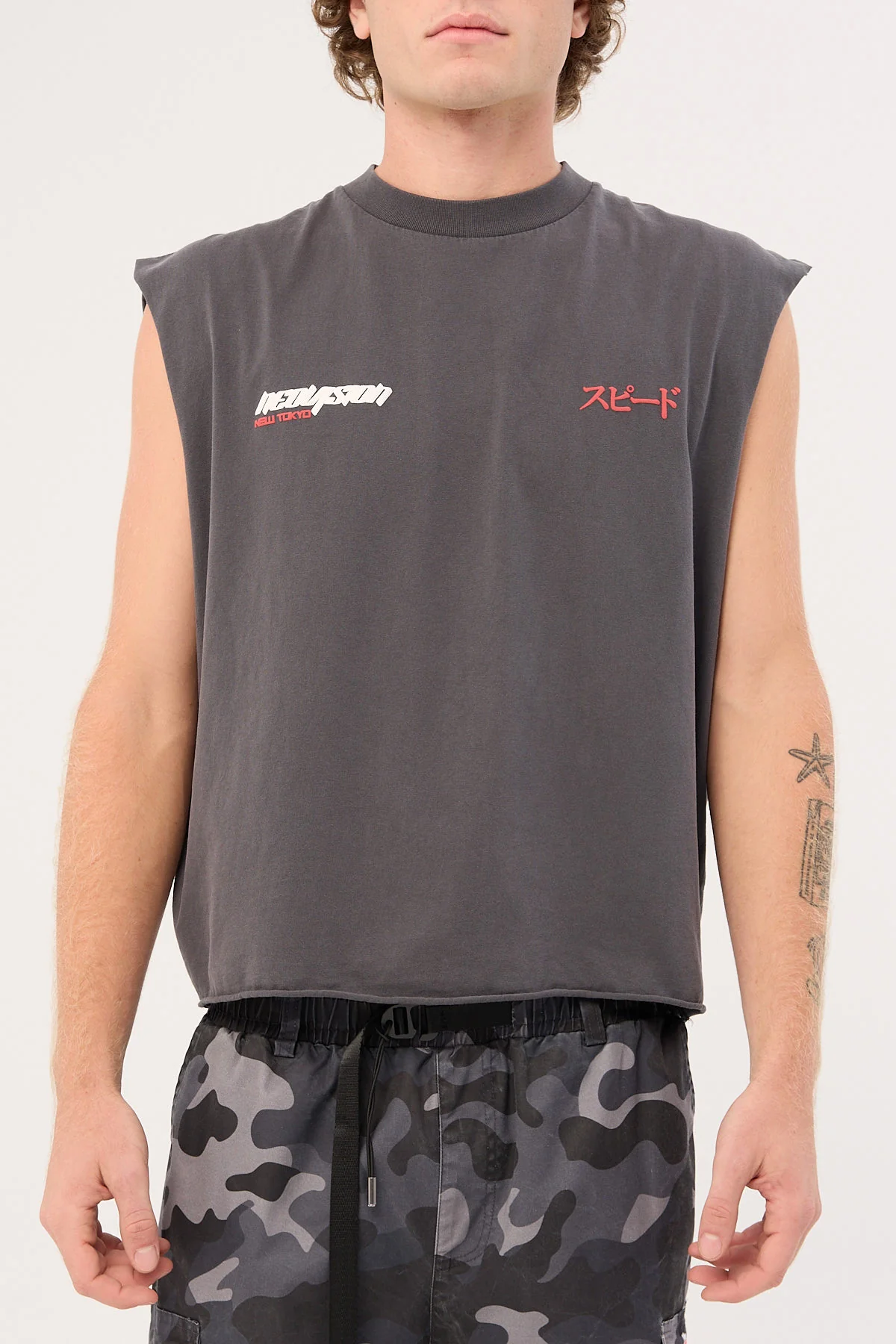 Neovision Torque Cropped Muscle Tank Washed Black - Image 10