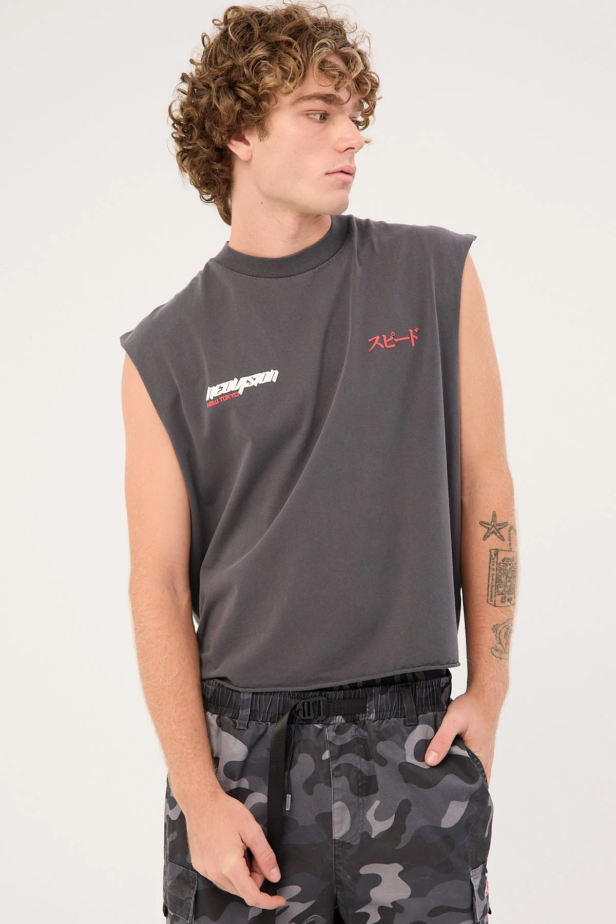 Neovision Torque Cropped Muscle Tank Washed Black - Image 2