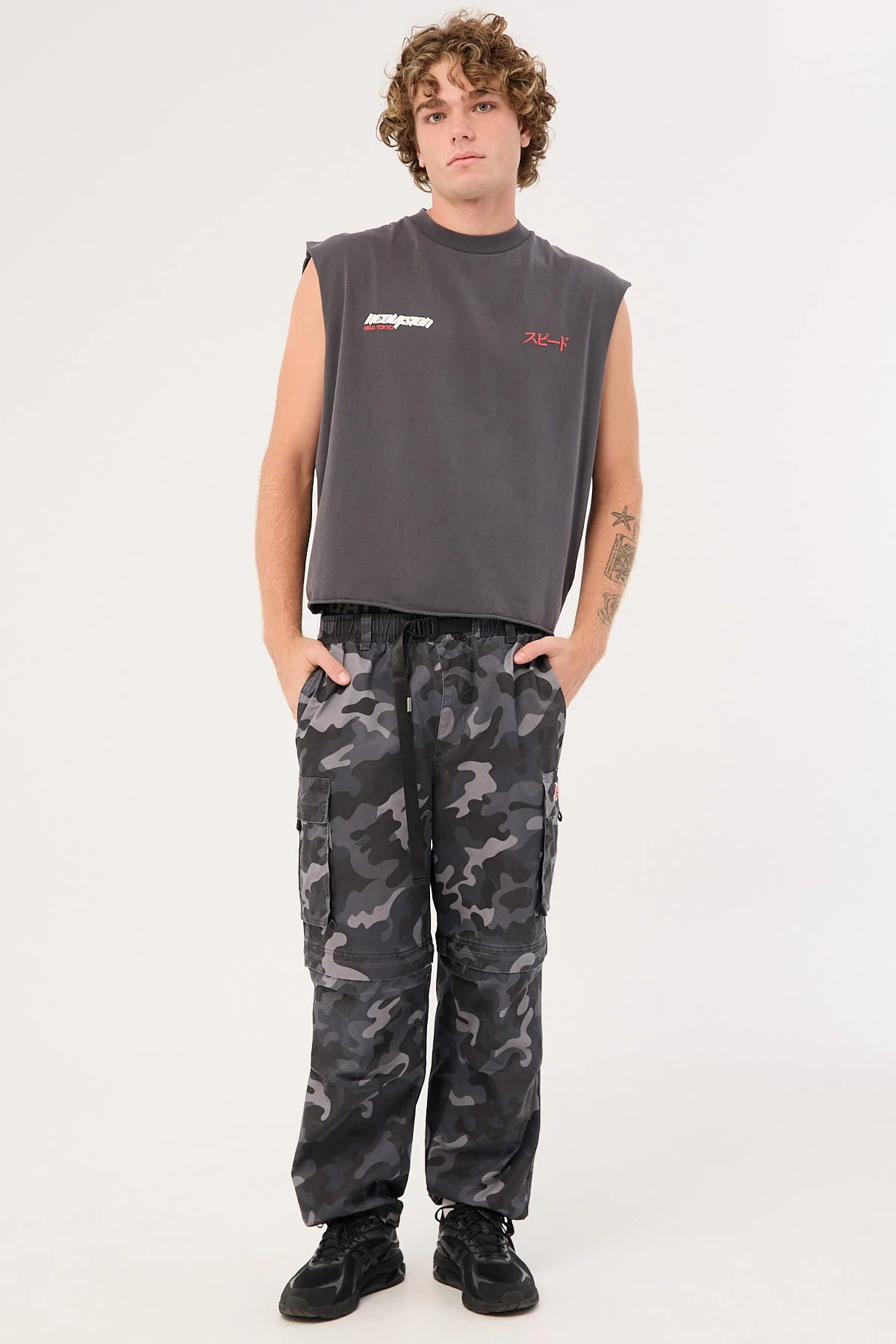 Neovision Torque Cropped Muscle Tank Washed Black - Image 3
