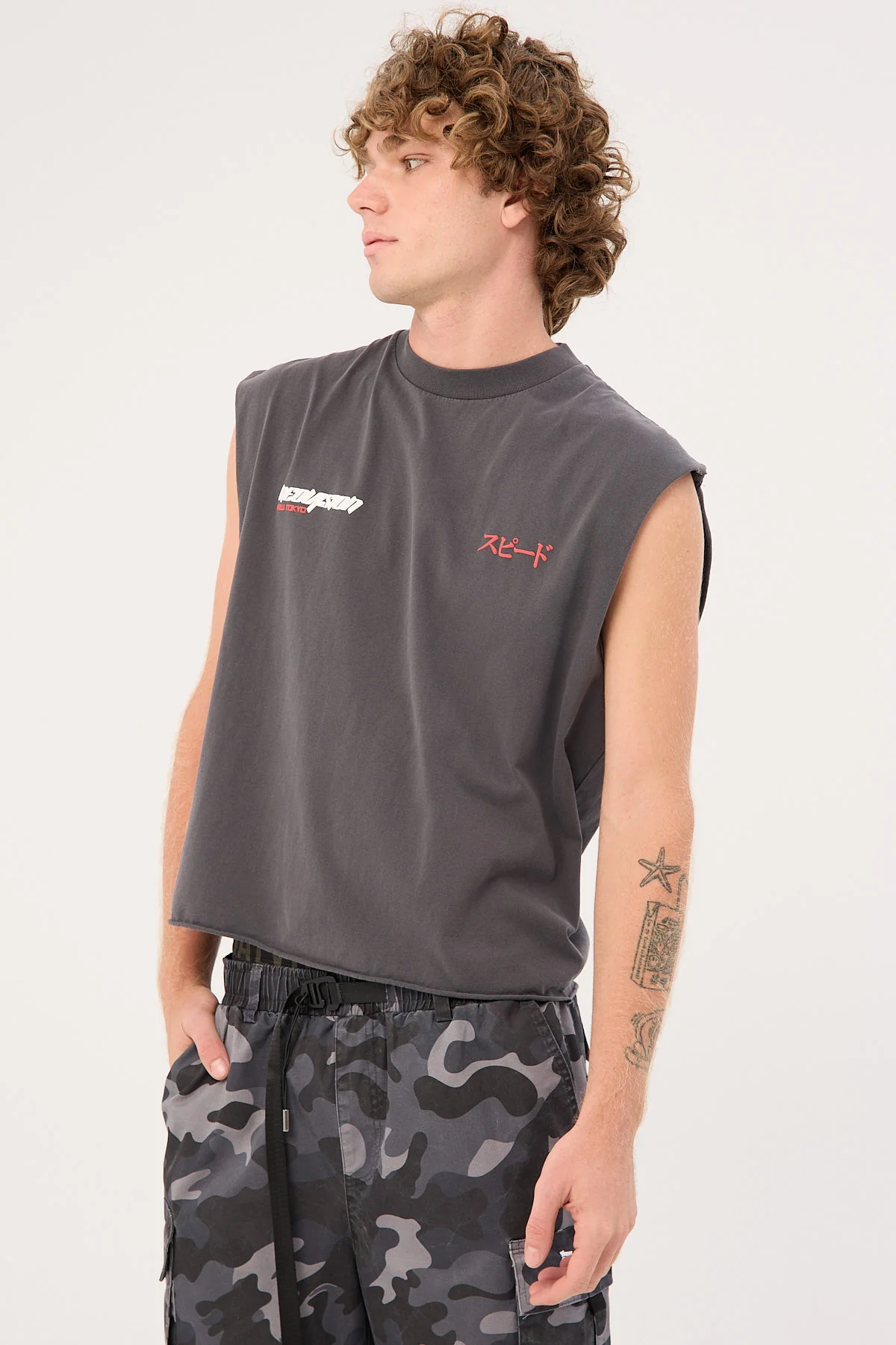 Neovision Torque Cropped Muscle Tank Washed Black - Image 5