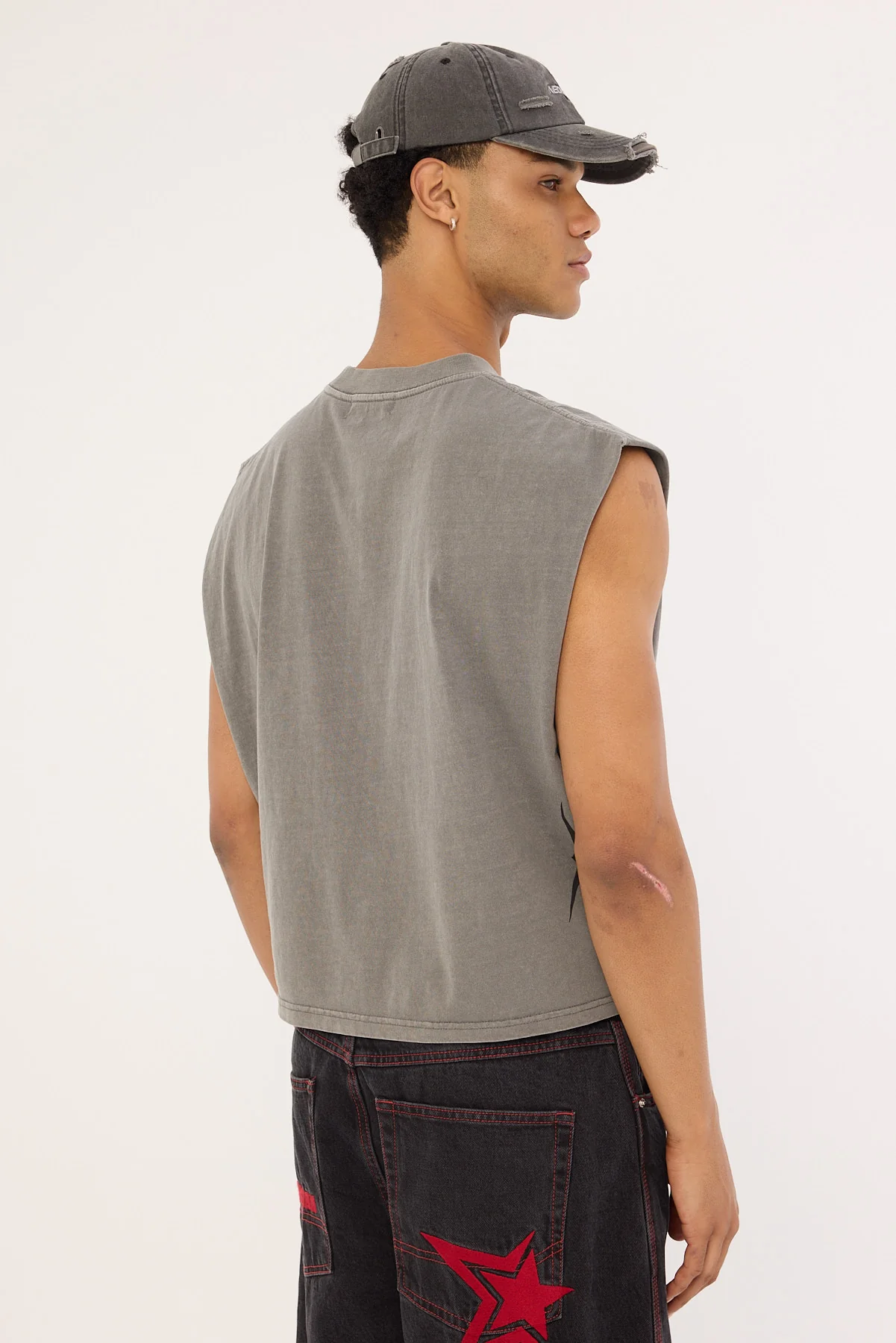 Neovision Tribal Cropped Muscle Tank Acid Grey - Image 7