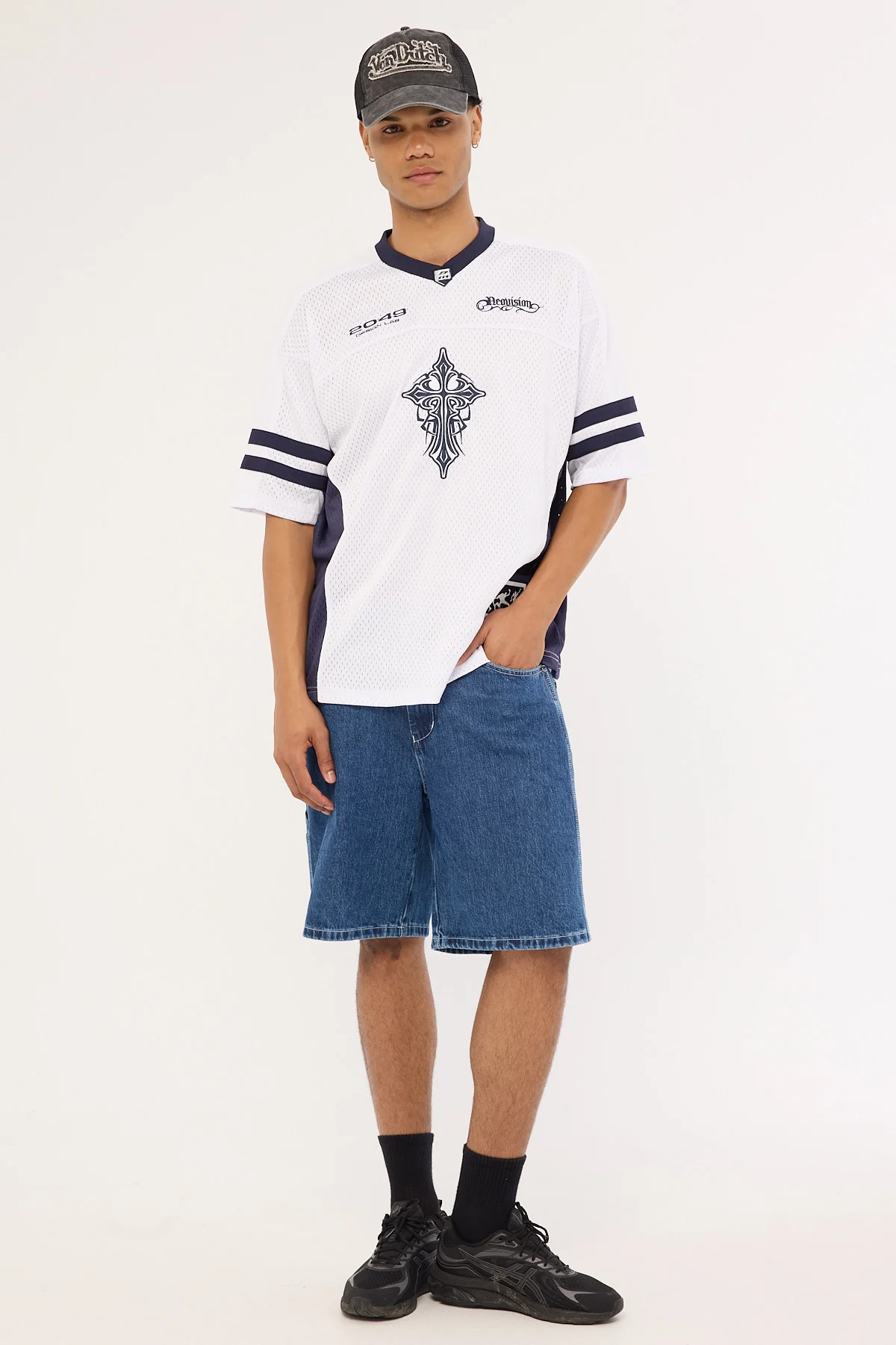 Neovision Tusk V Neck Jersey White/Navy - Image 4