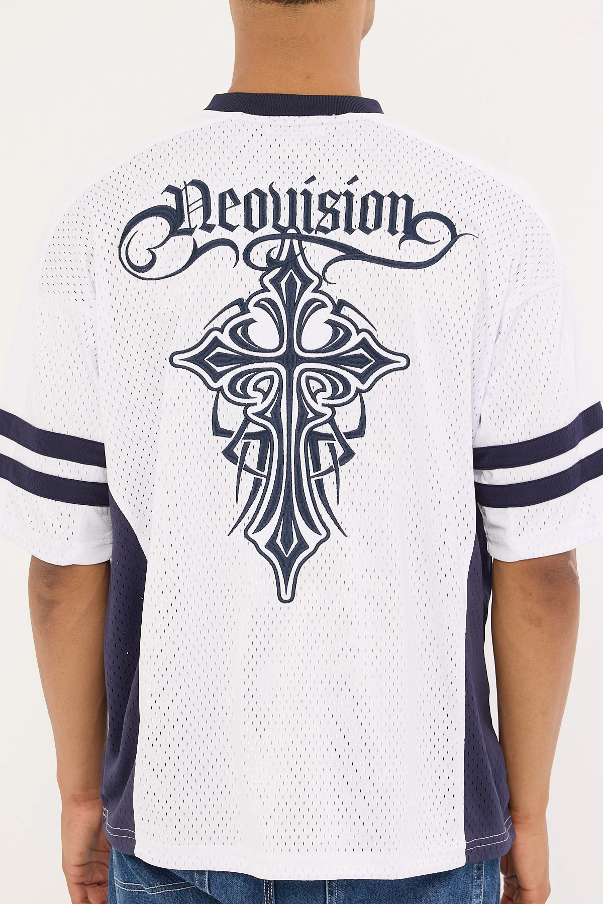 Neovision Tusk V Neck Jersey White/Navy - Image 8