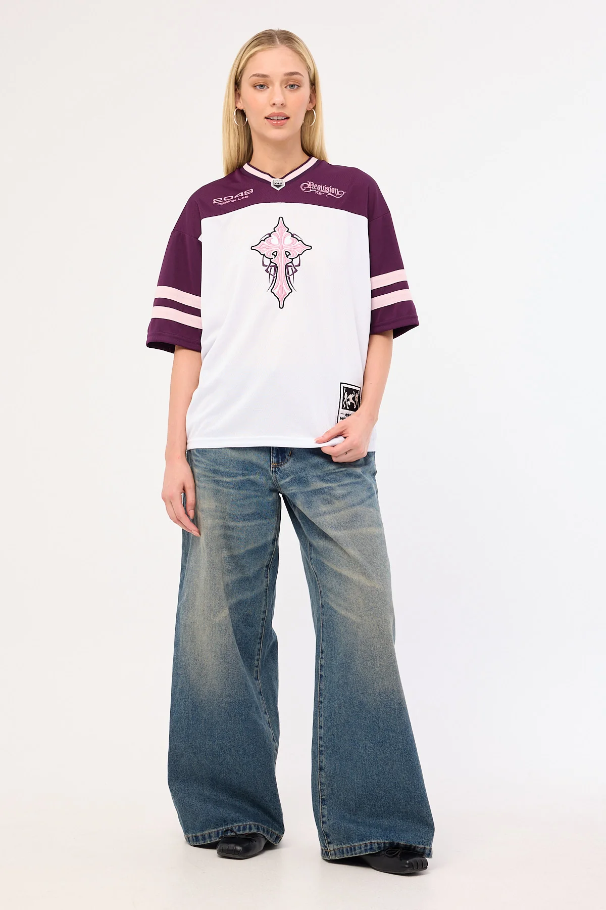 Neovision Tusk V Neck Jersey White/Plum - Image 3