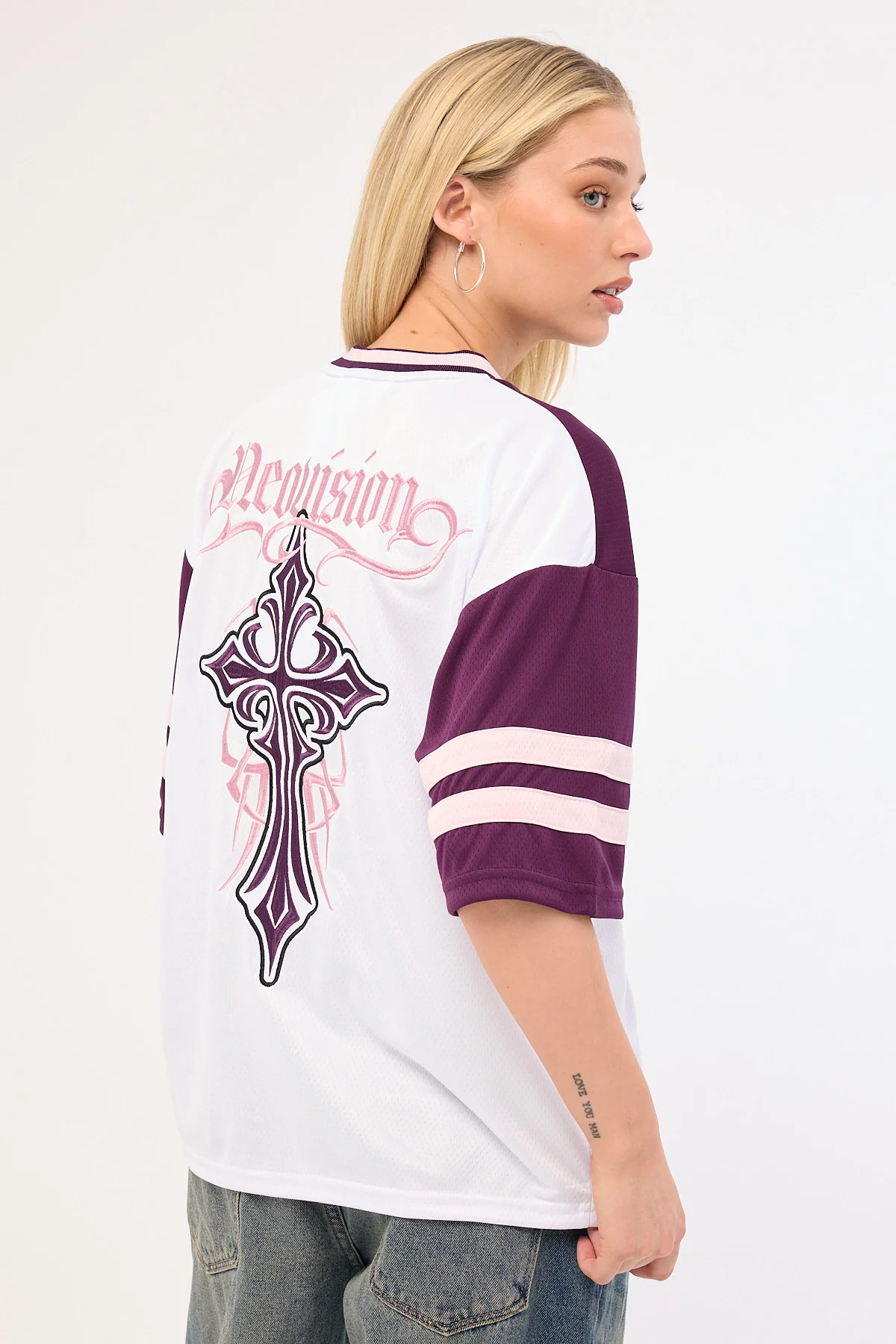 Neovision Tusk V Neck Jersey White/Plum - Image 5