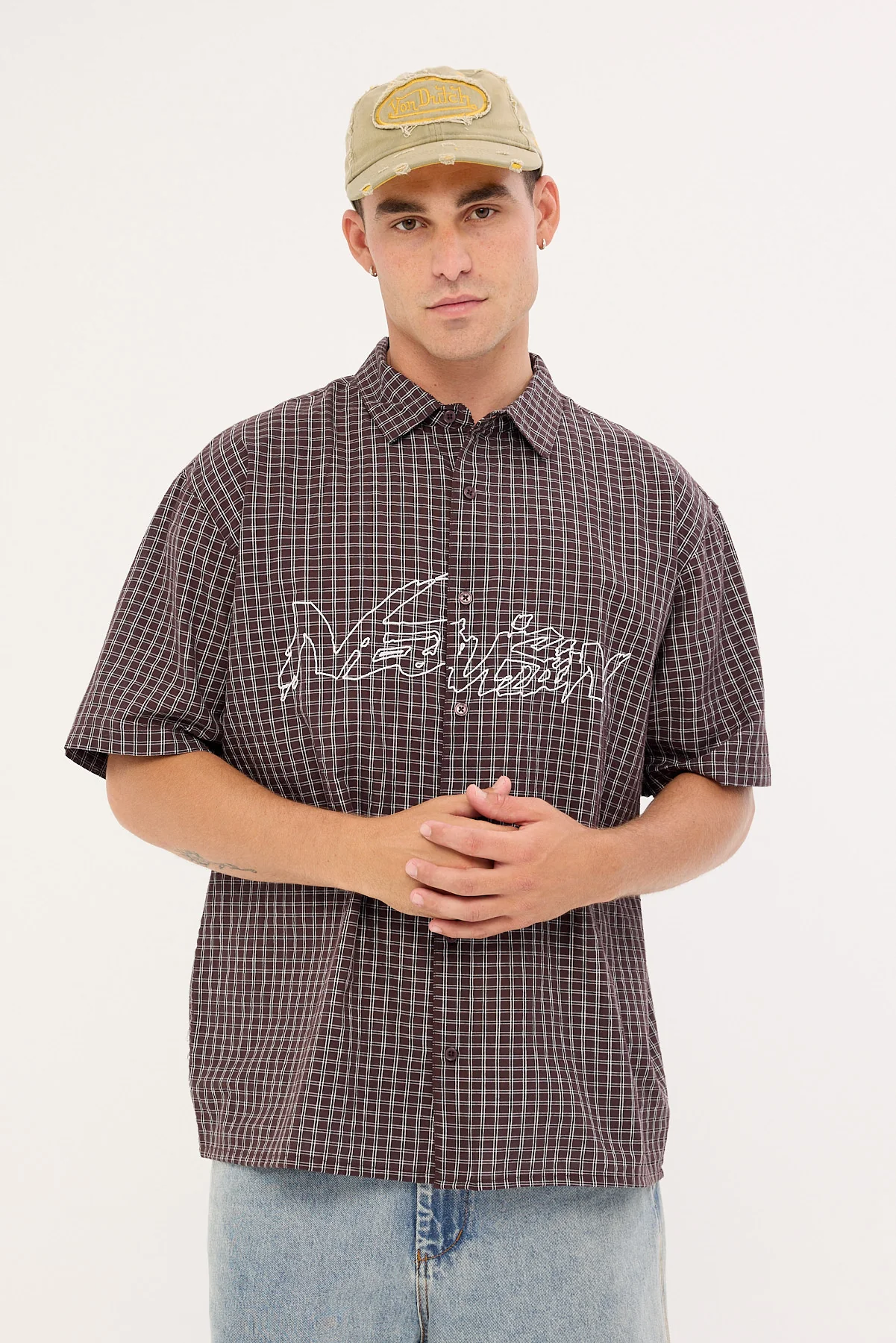 Neovision Underpass Check Oversize Shirt Brown Check
