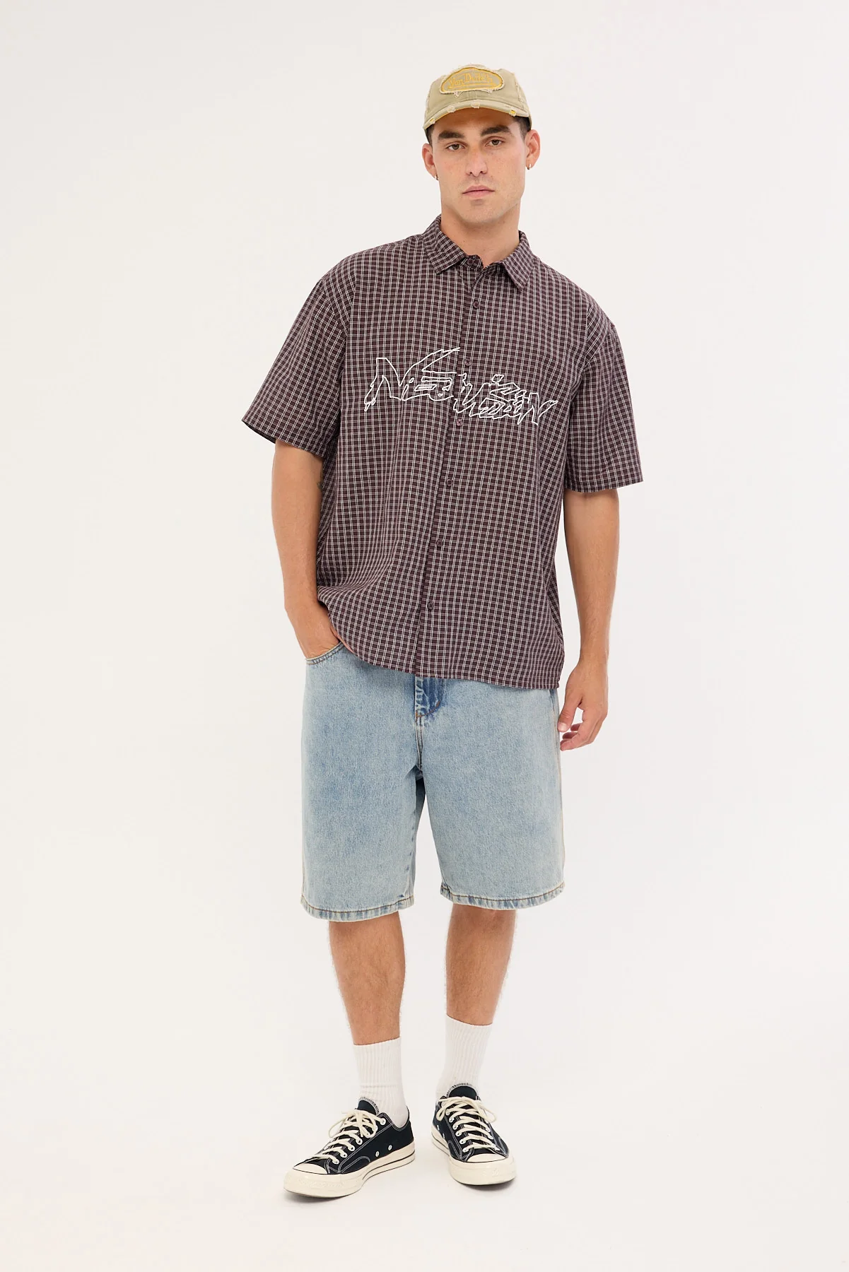 Neovision Underpass Check Oversize Shirt Brown Check - Image 2