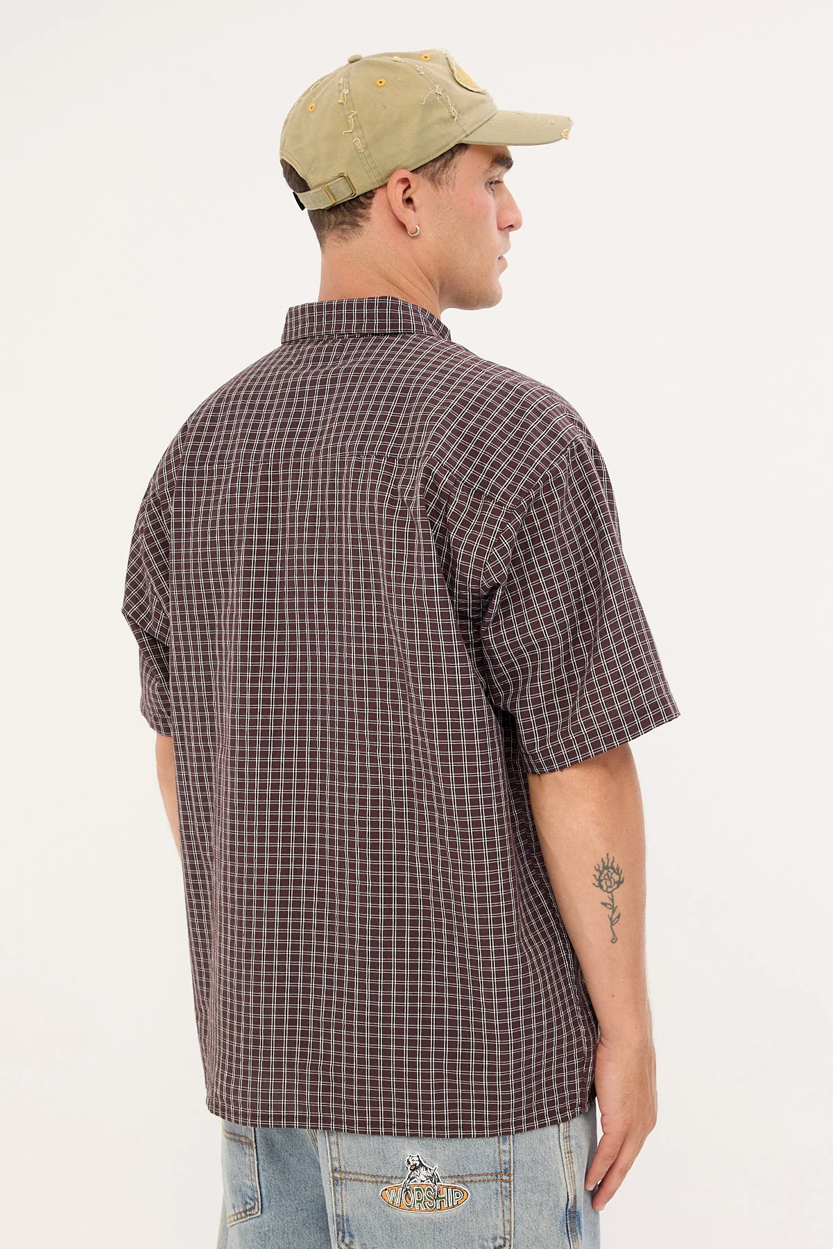 Neovision Underpass Check Oversize Shirt Brown Check - Image 5