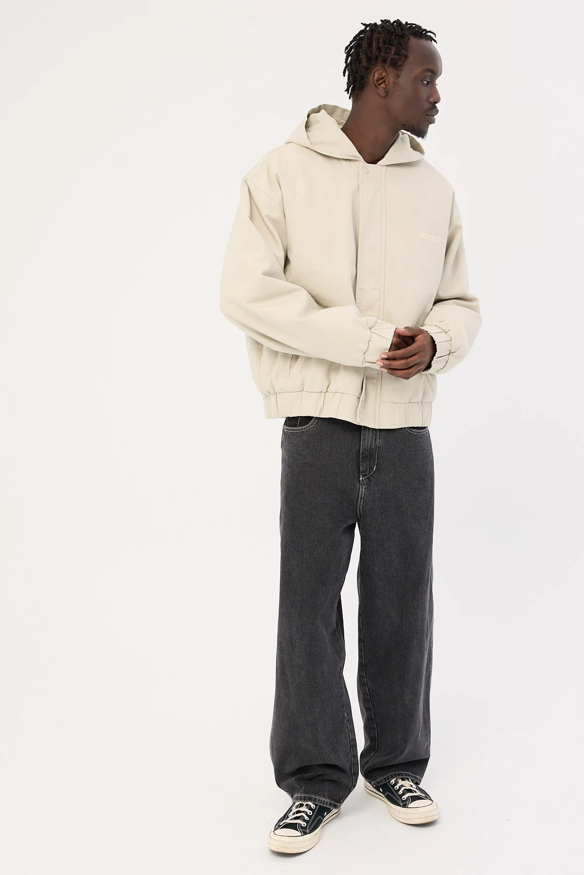 Neovision Unknown Hooded Bomber Jacket Washed Stone - Image 4