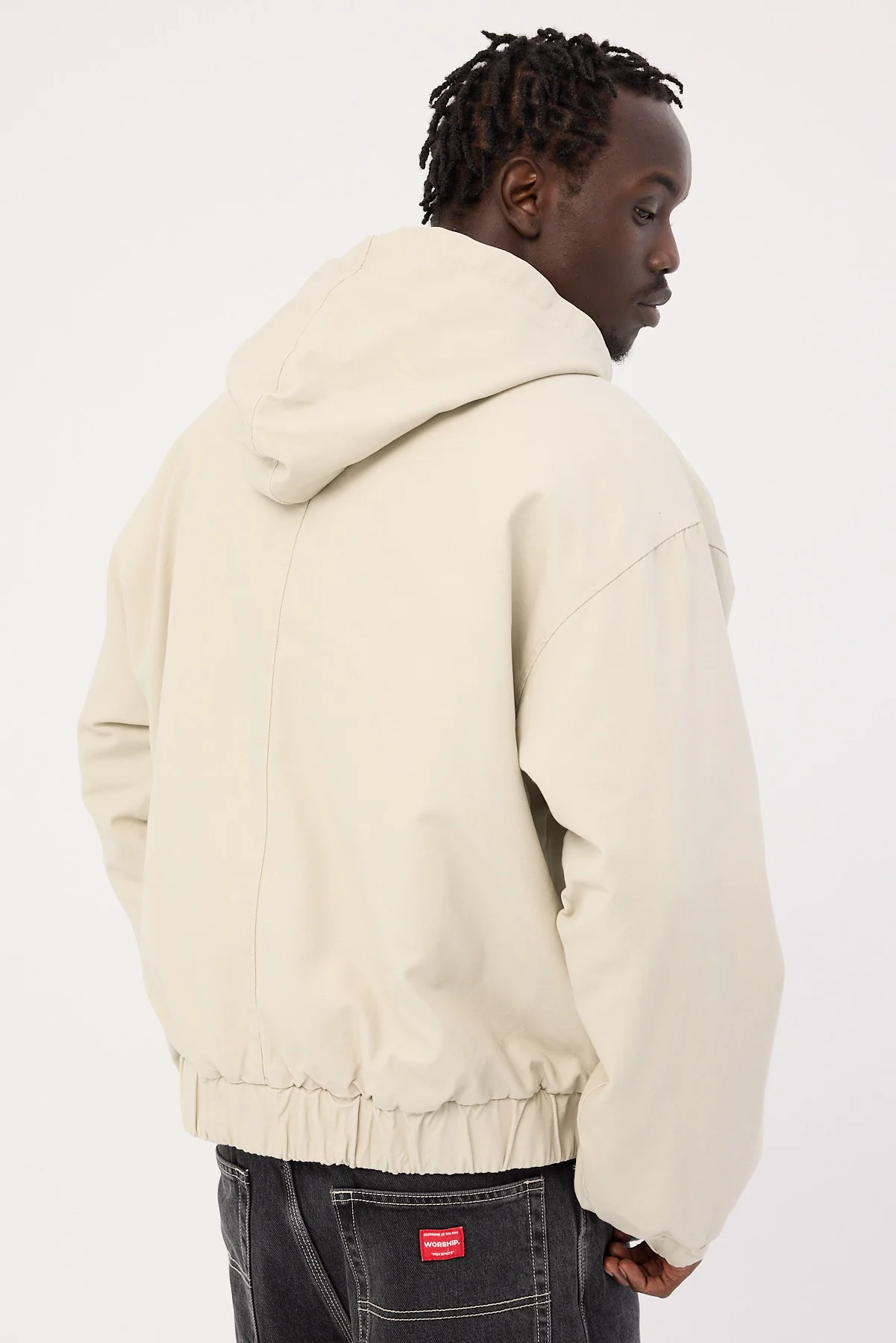 Neovision Unknown Hooded Bomber Jacket Washed Stone - Image 8