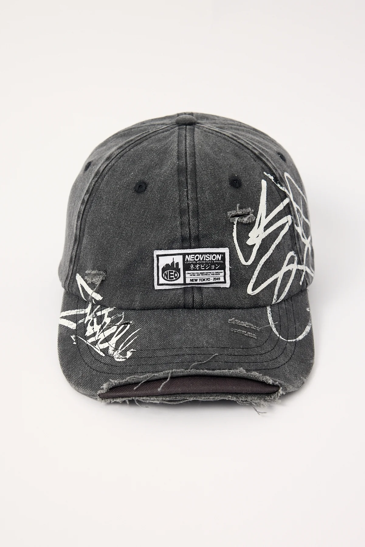 Neovision Vice Distressed Dad Cap Washed Black