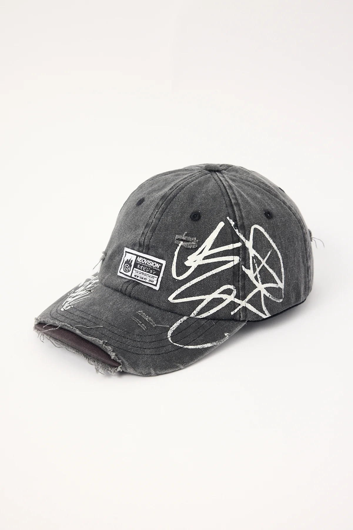 Neovision Vice Distressed Dad Cap Washed Black - Image 4