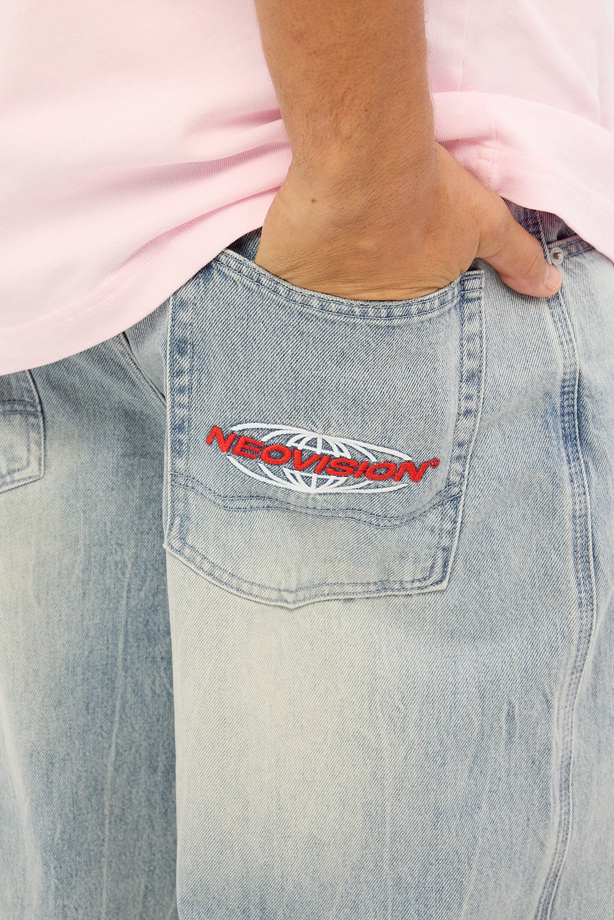 Neovision Vice Titan Baggy Jean Blasted Washed Blue - Image 4