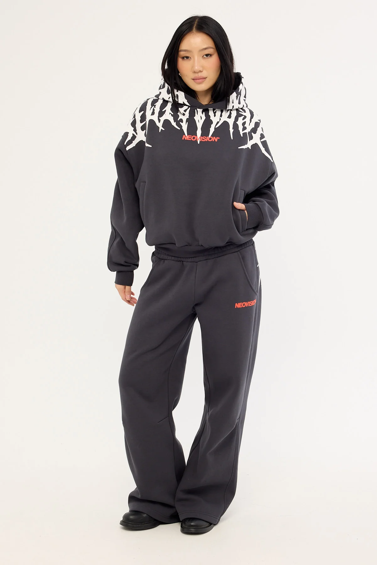 Neovision Virus Cropped Oversized Hoodie Washed Black - Image 7
