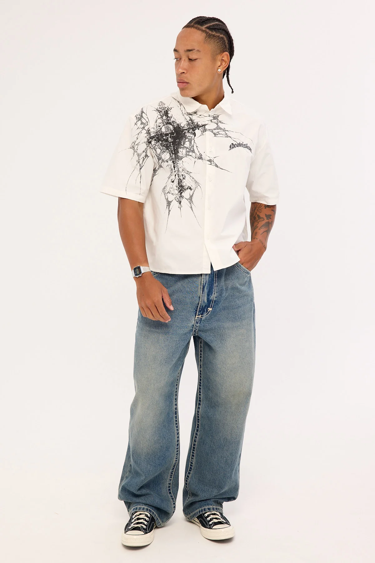 Neovision Voidcore Oversize Cropped Shirt White - Image 2