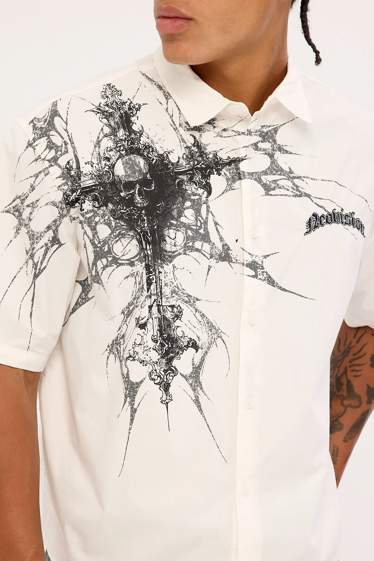 Neovision Voidcore Oversize Cropped Shirt White - Image 4