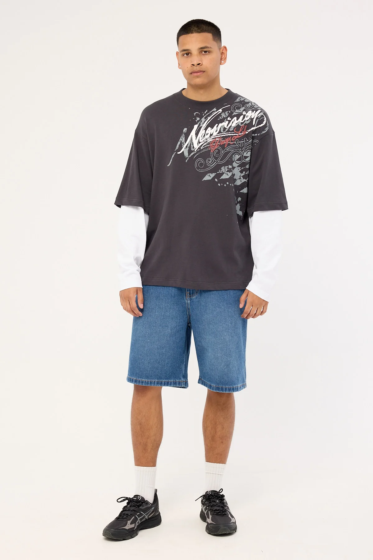 Neovision Wreckage Layered Long Sleeve Tee Asphalt - Image 2