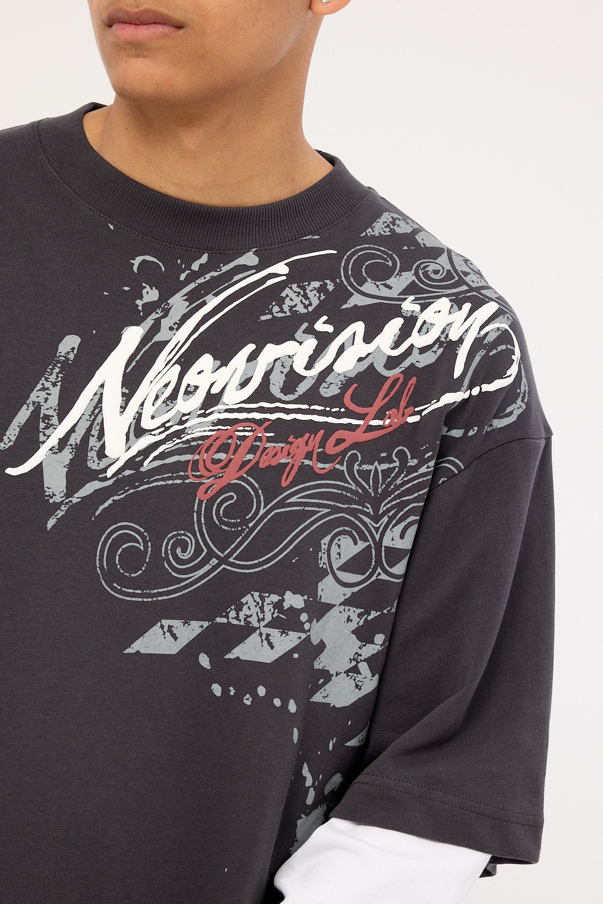 Neovision Wreckage Layered Long Sleeve Tee Asphalt - Image 3