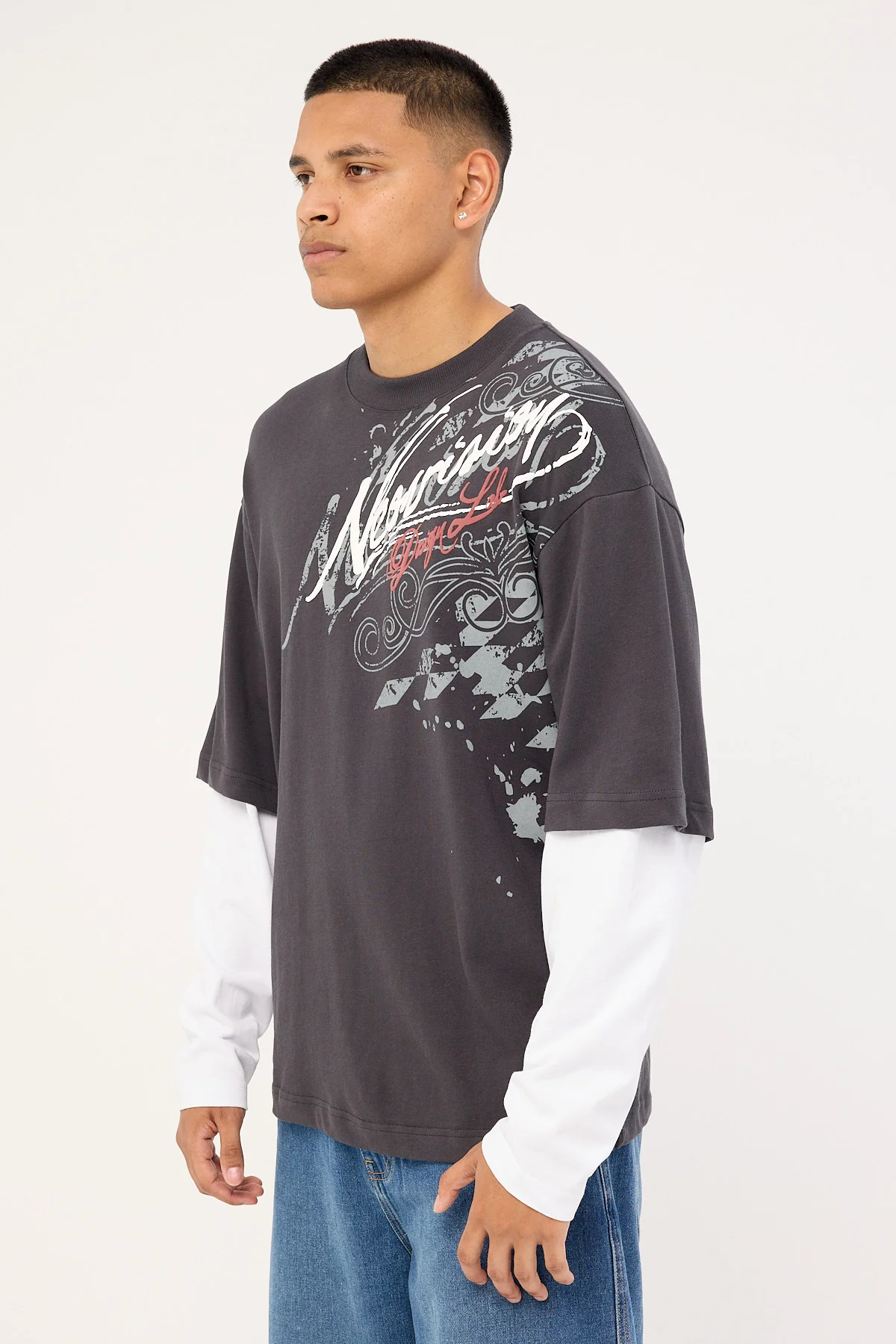 Neovision Wreckage Layered Long Sleeve Tee Asphalt - Image 4