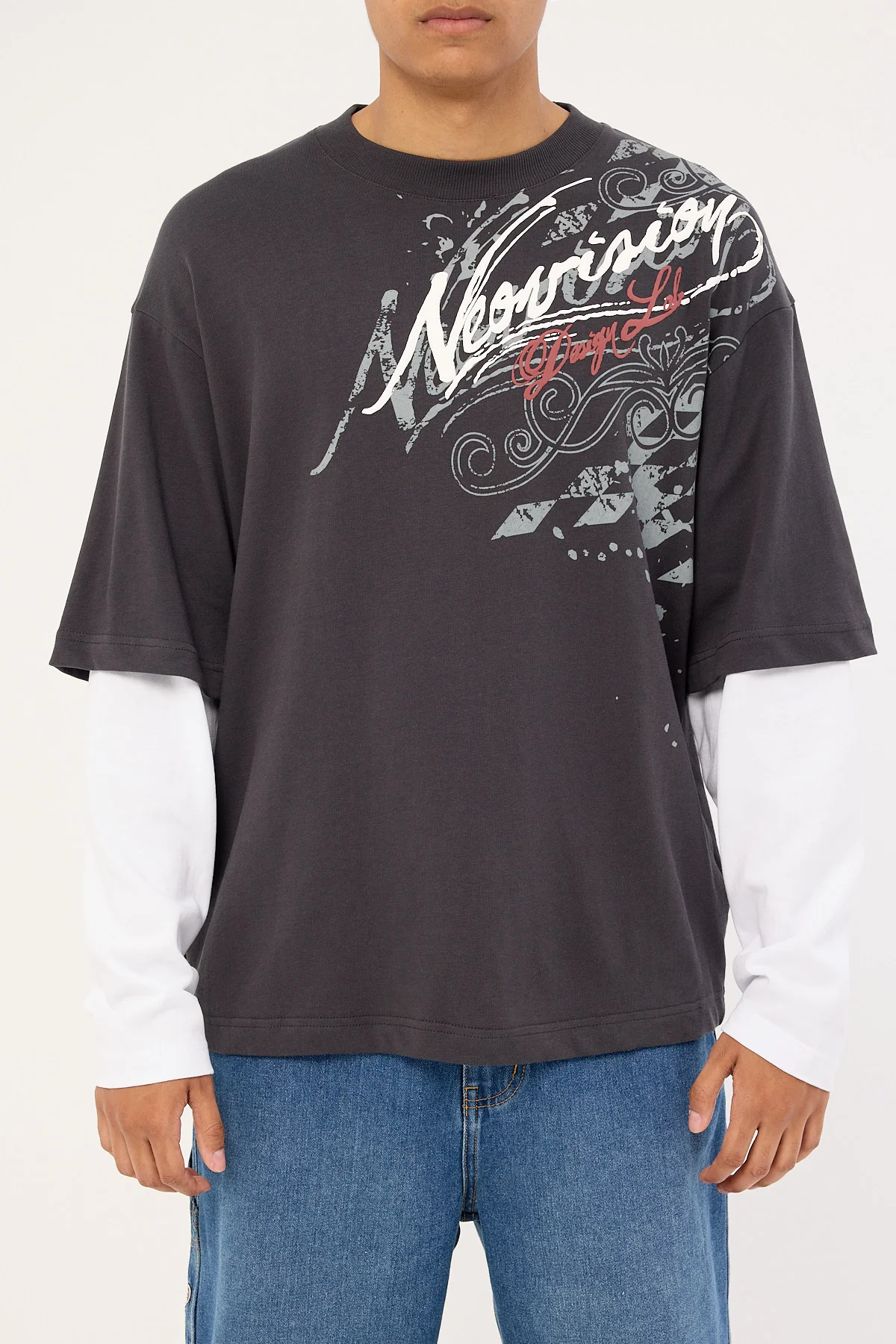 Neovision Wreckage Layered Long Sleeve Tee Asphalt - Image 6