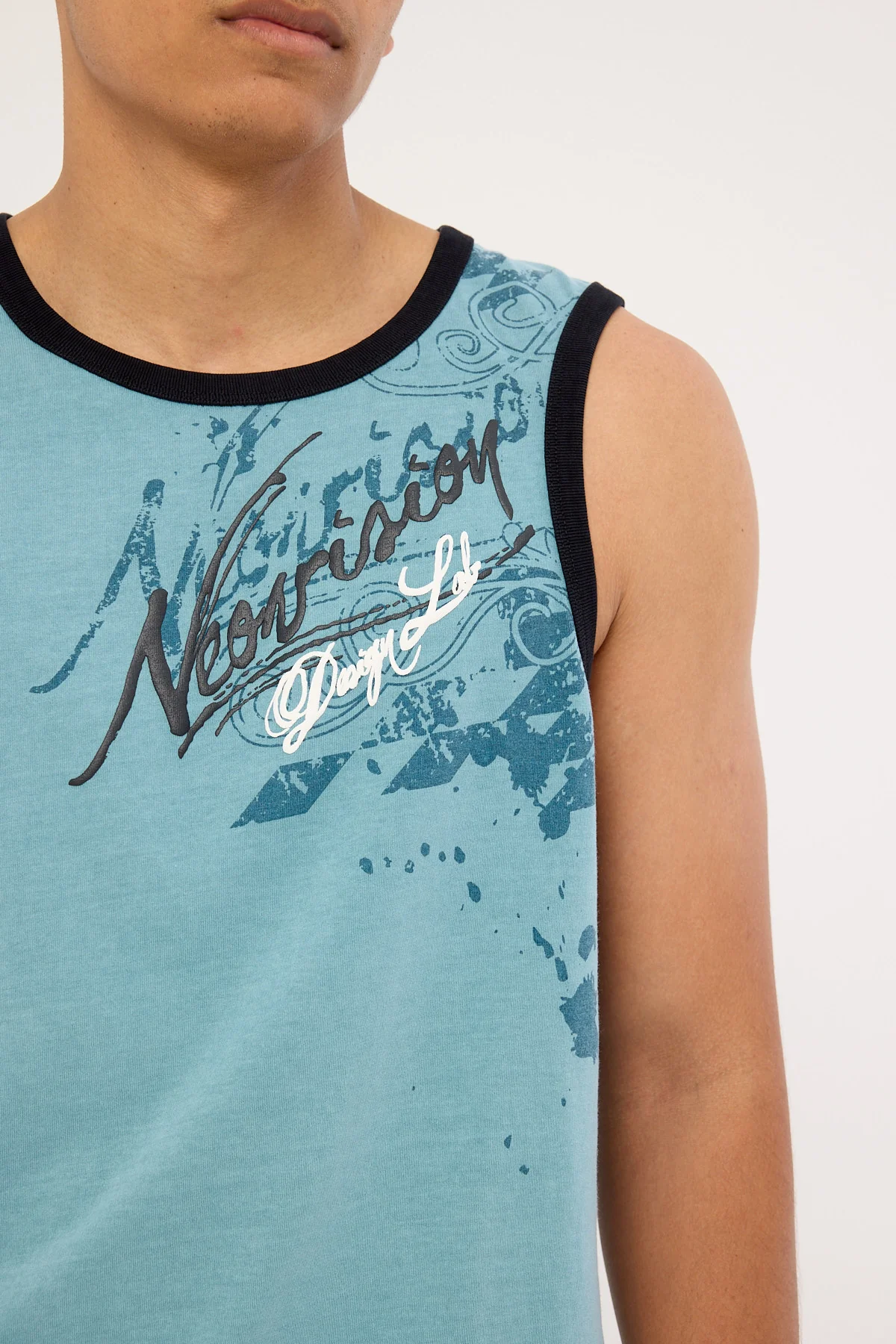 Neovision Wreckage Loose Singlet Tank Washed Aqua - Image 4