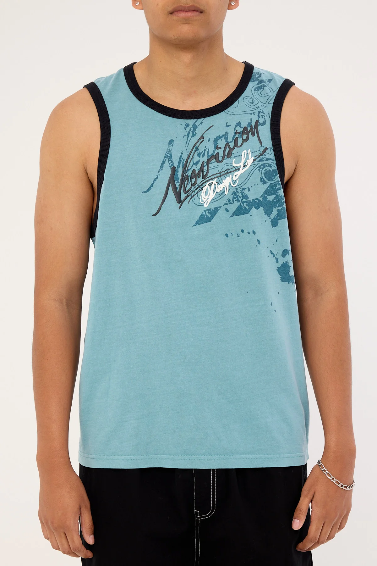 Neovision Wreckage Loose Singlet Tank Washed Aqua - Image 6