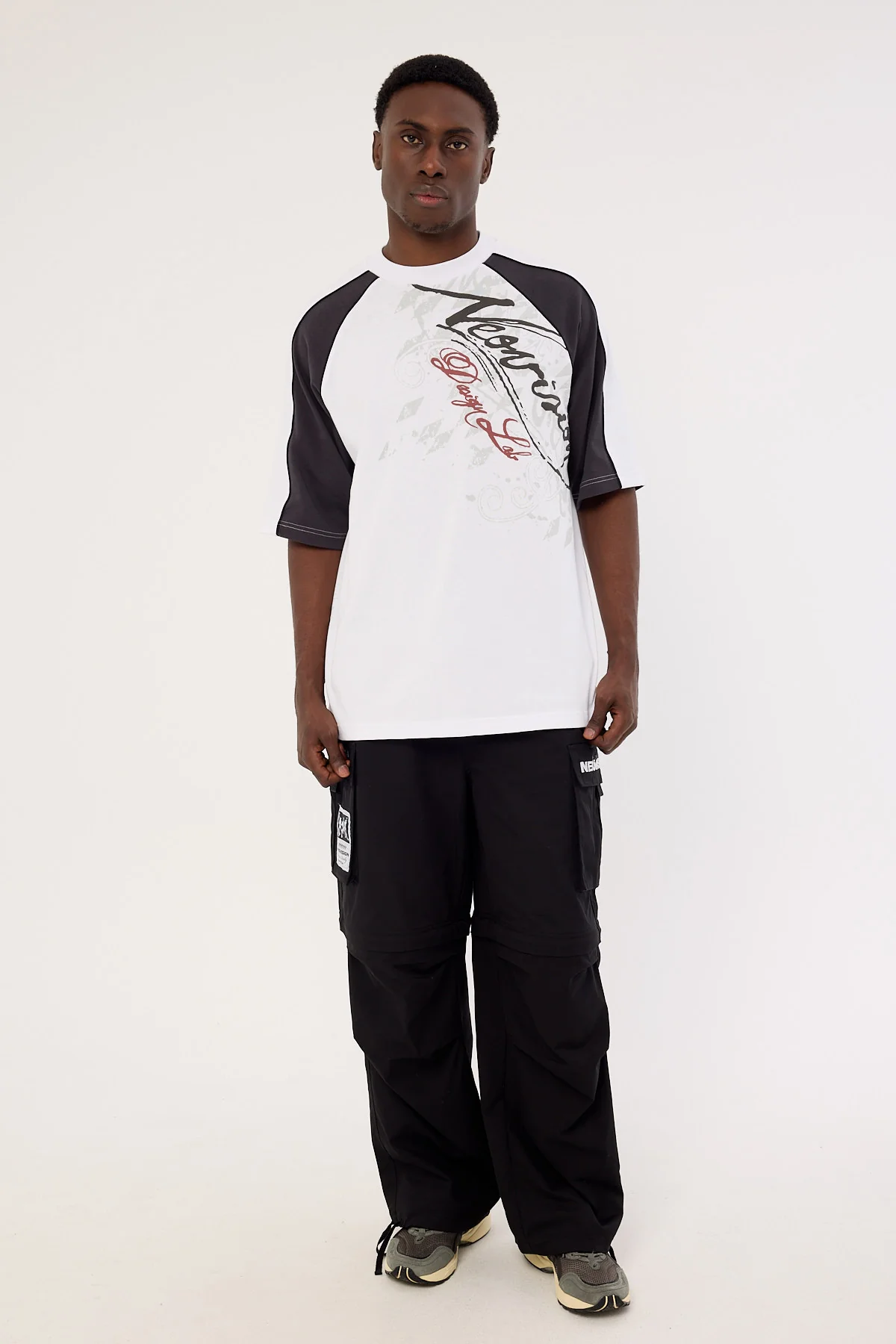 Neovision Wreckage Raglan Street Super Heavy Tee White/Asphalt - Image 3