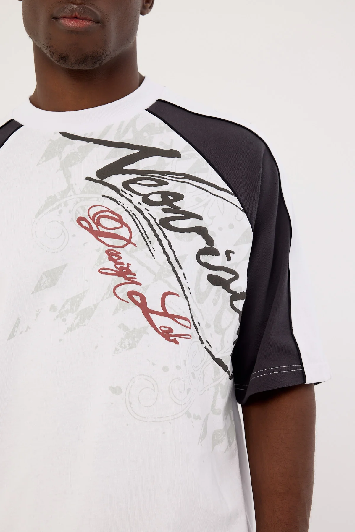 Neovision Wreckage Raglan Street Super Heavy Tee White/Asphalt - Image 4