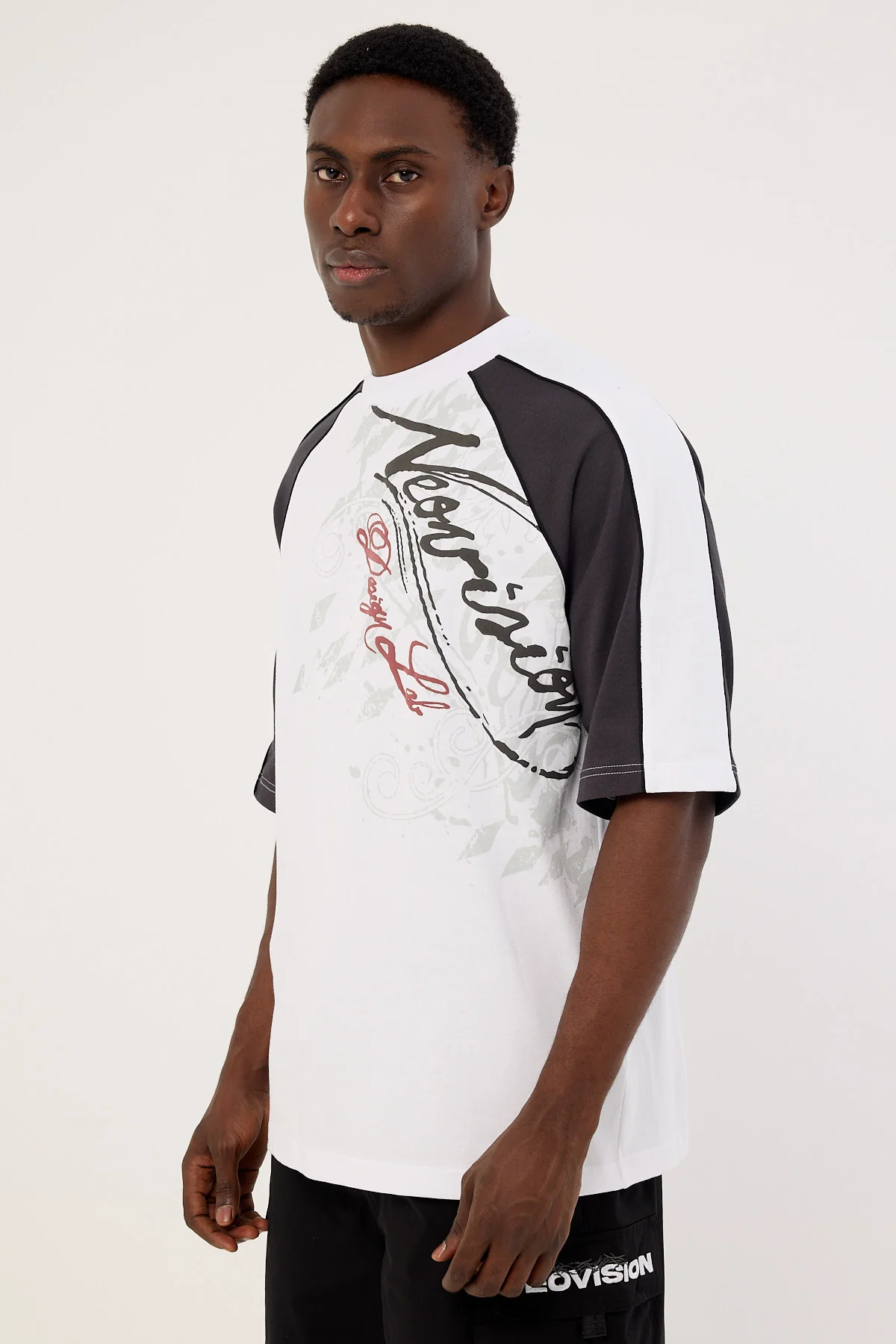 Neovision Wreckage Raglan Street Super Heavy Tee White/Asphalt - Image 5