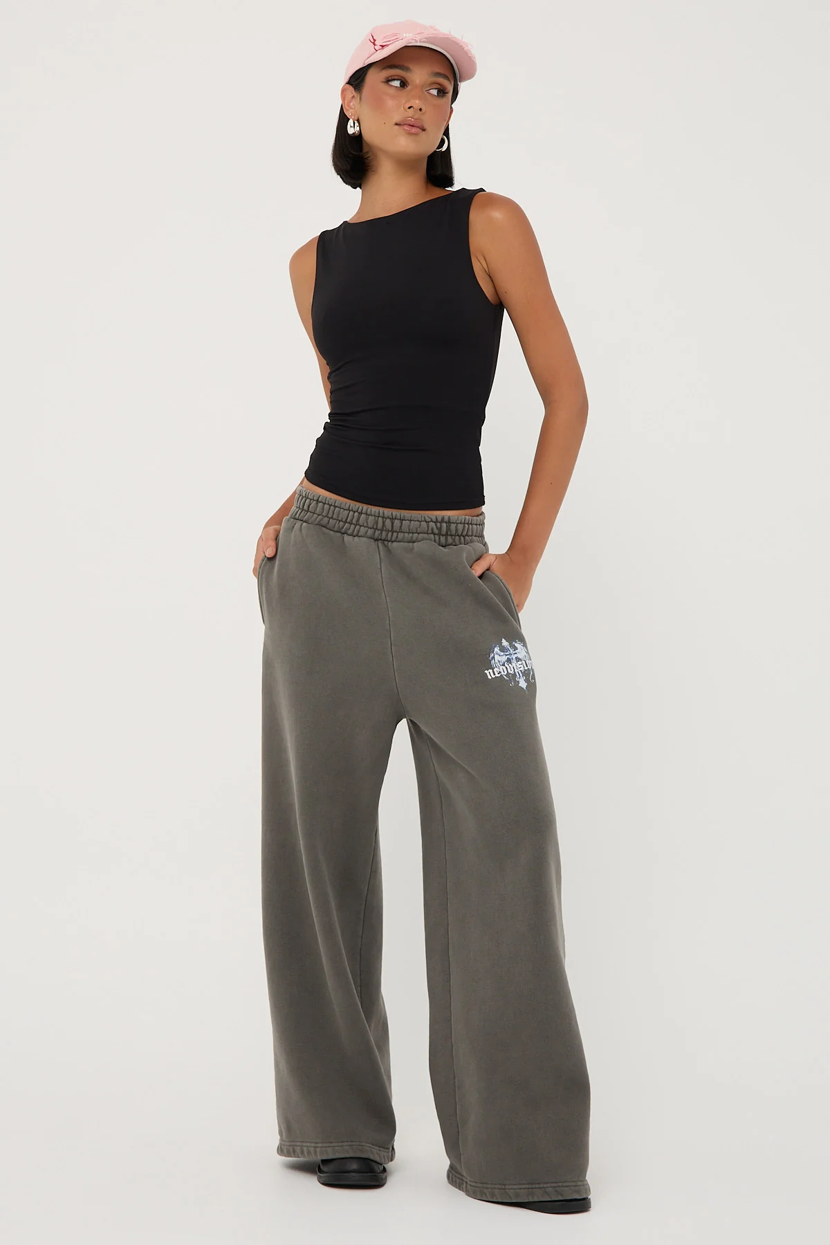 Neovision Insignia Cross Straight Leg Sweatpant Washed Grey - Image 2