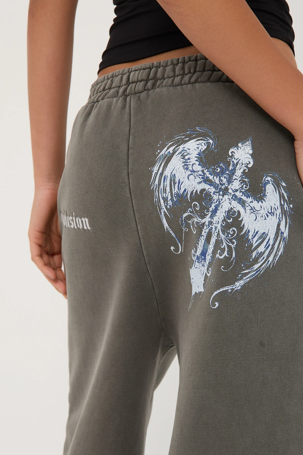 Neovision Insignia Cross Straight Leg Sweatpant Washed Grey - Image 8