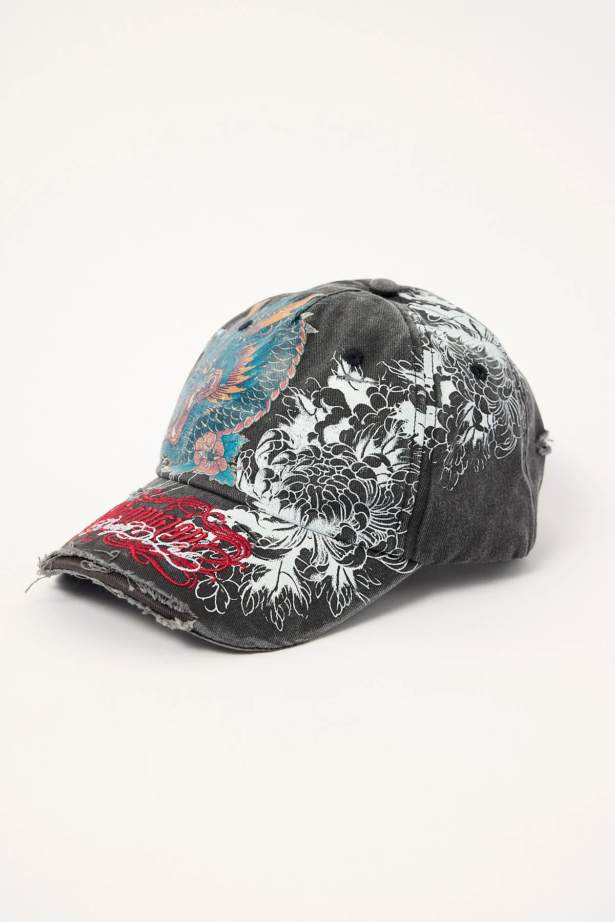 Neovision Yokai Distressed Dad Cap Washed Black - Image 3