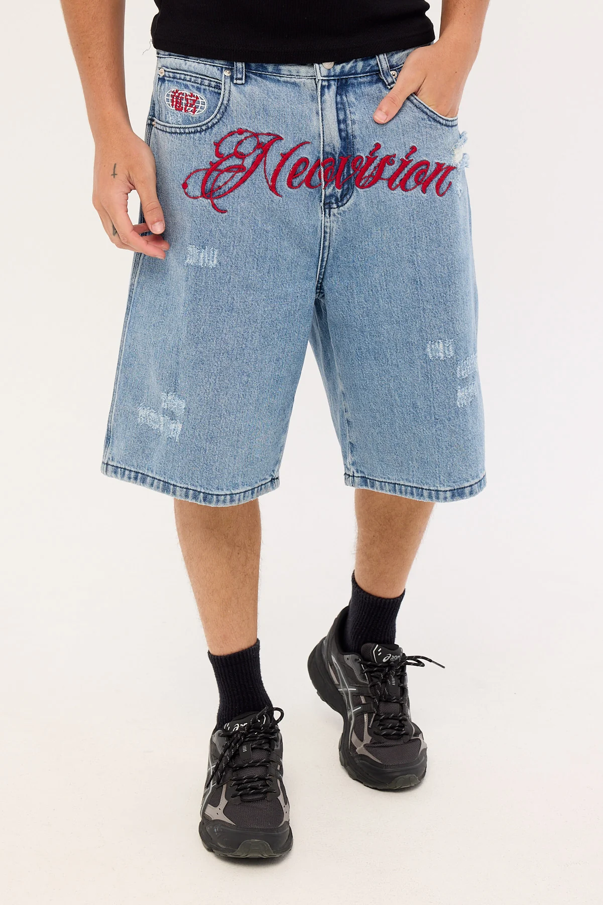 Neovision Yokai Nexa Baggy Jort Ash Blue - Image 2