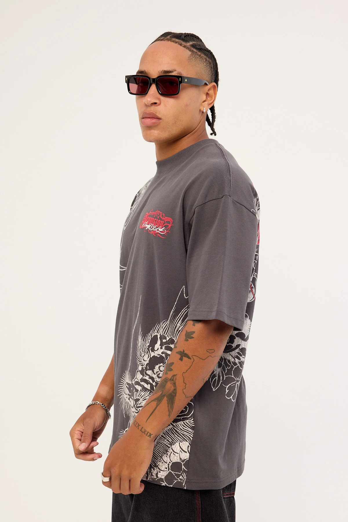Neovision Yokai Oversize Super Heavy Tee Ash Black - Image 4
