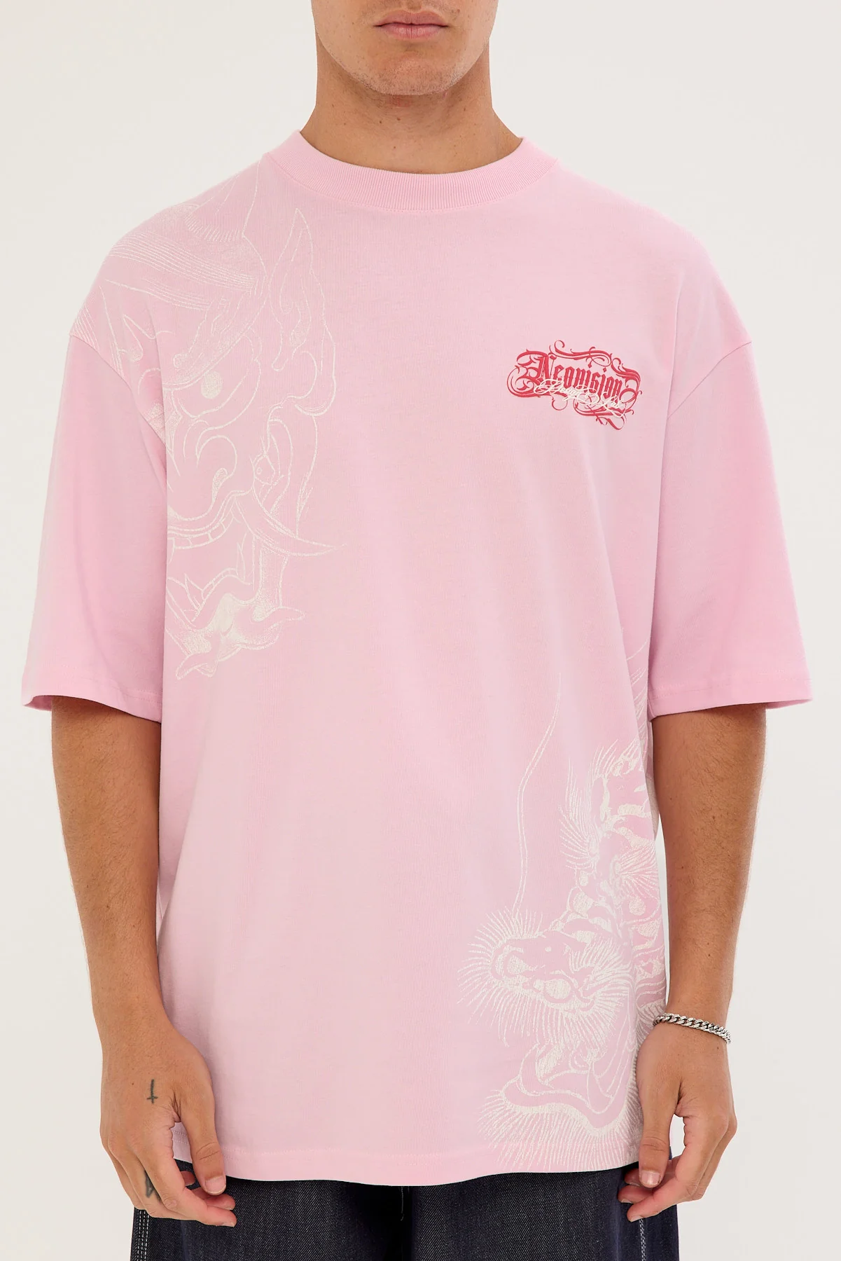 Neovision Yokai Oversize Super Heavy Tee Candy Pink - Image 10