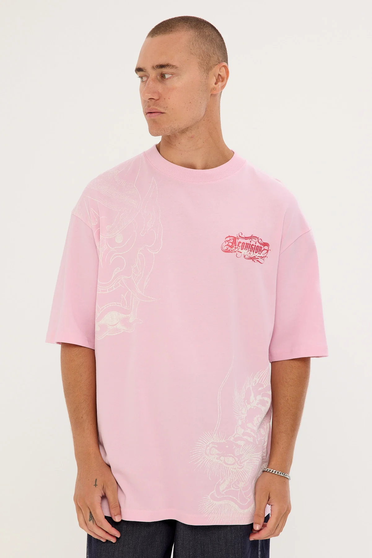 Neovision Yokai Oversize Super Heavy Tee Candy Pink - Image 3