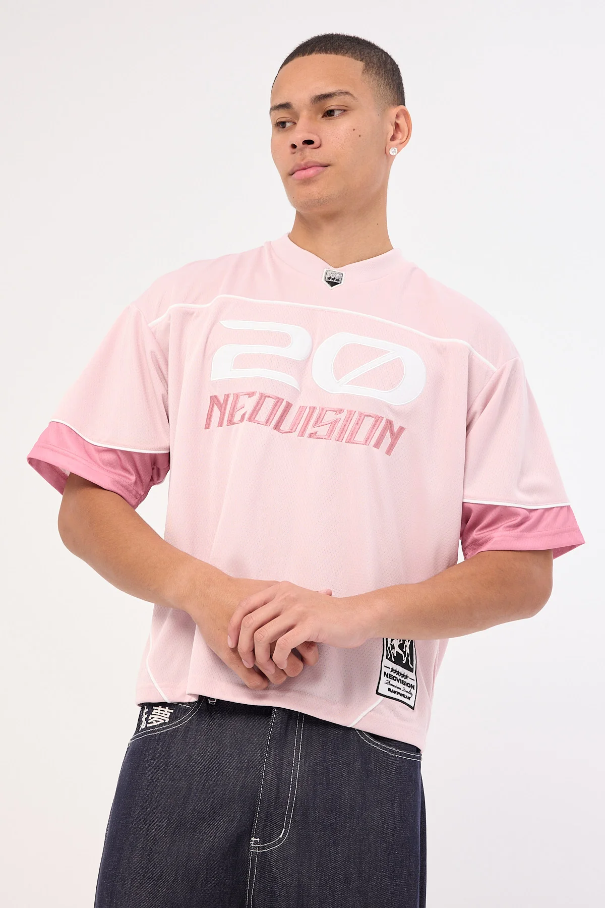 Neovision Zenthra Cropped V Neck Jersey Mauve Pink - Image 2