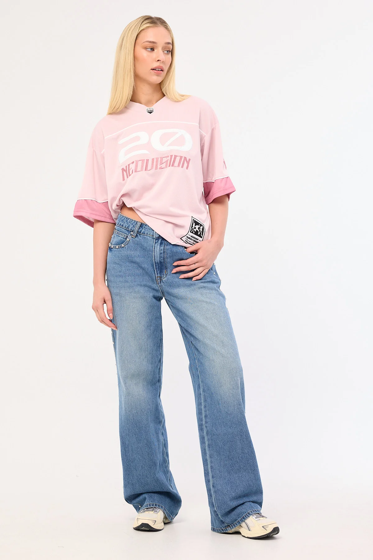 Neovision Zenthra Cropped V Neck Jersey Mauve Pink - Image 4