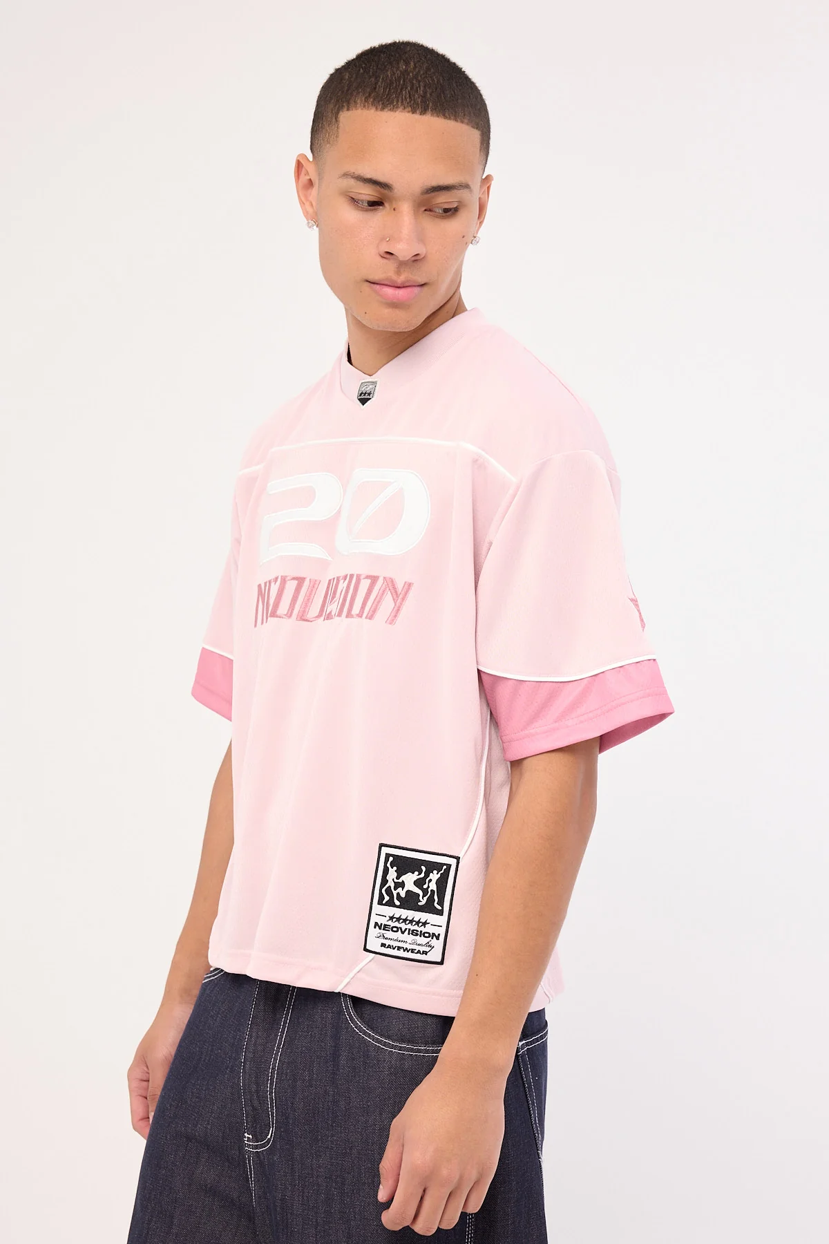 Neovision Zenthra Cropped V Neck Jersey Mauve Pink - Image 5