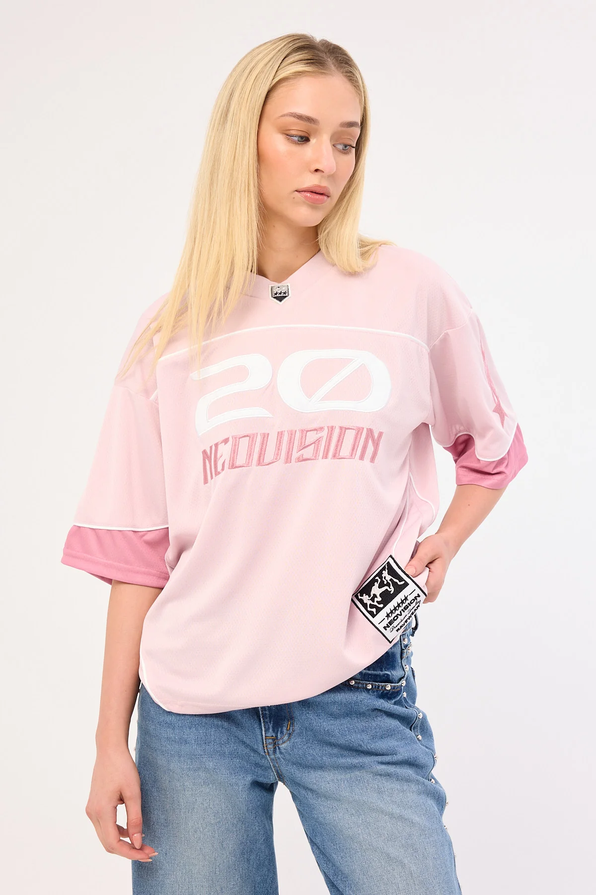 Neovision Zenthra Cropped V Neck Jersey Mauve Pink - Image 6