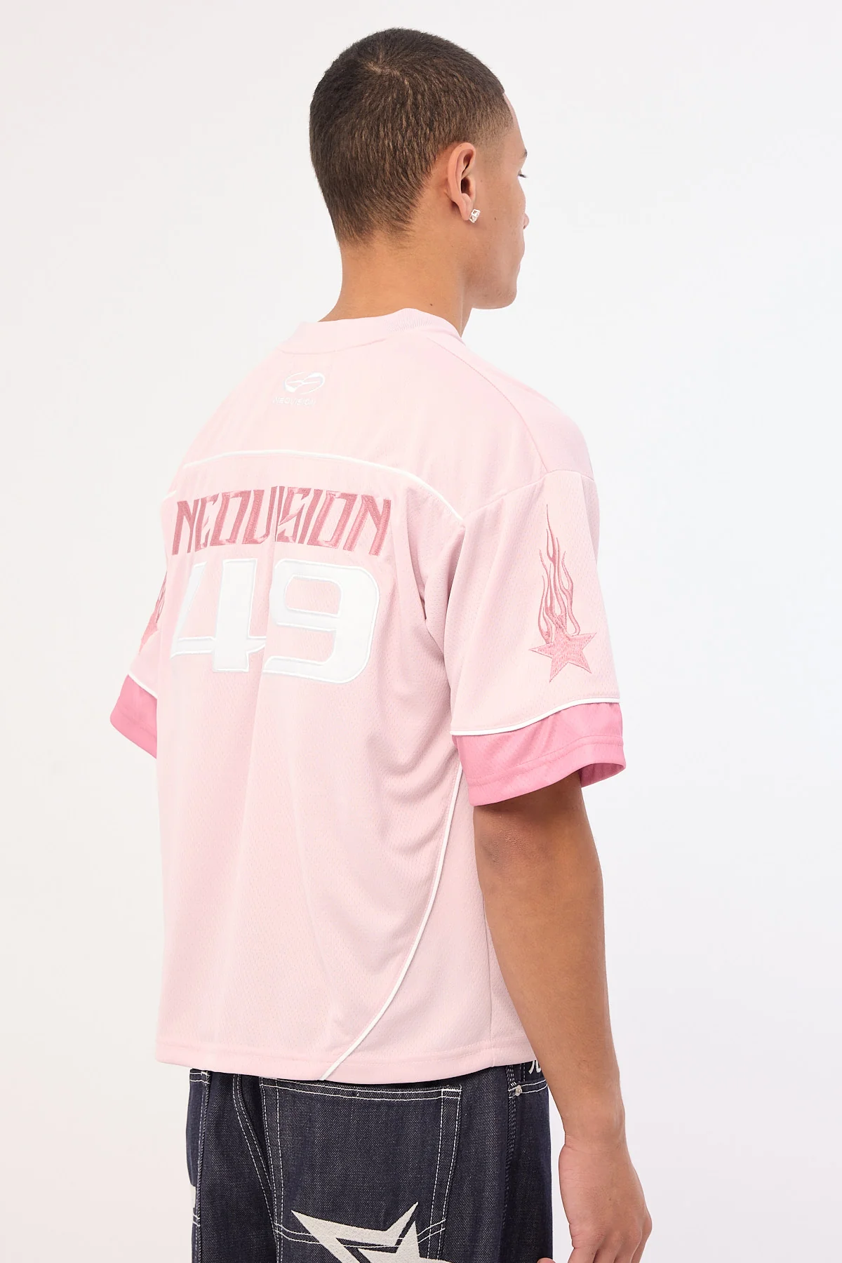 Neovision Zenthra Cropped V Neck Jersey Mauve Pink - Image 7