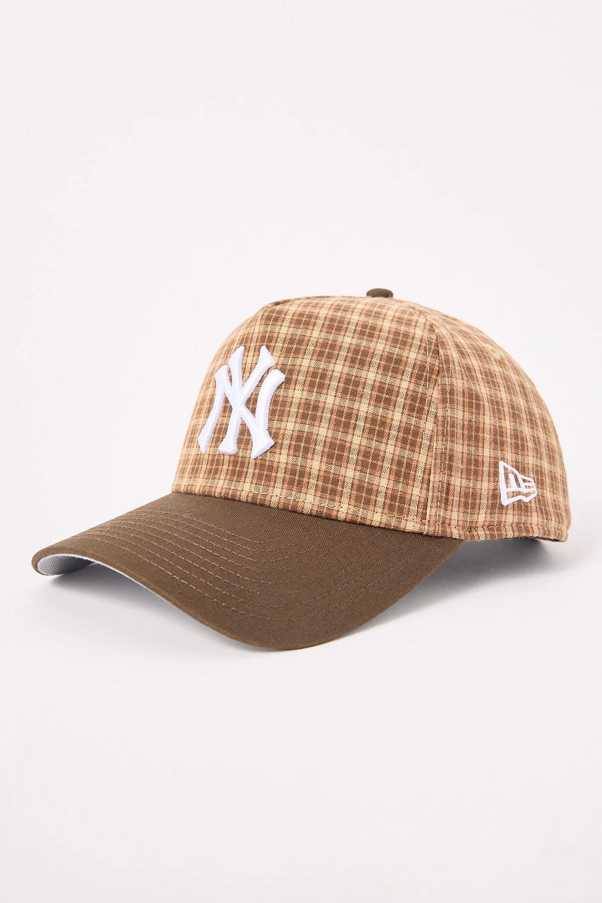 New Era 9Forty A-Frame Plaid New York Yankees Cap Walnut/Grey UV - Image 3