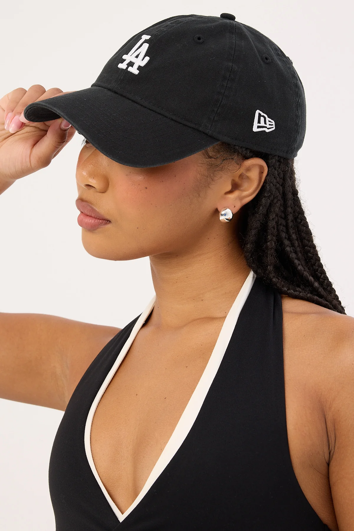 New Era 9Twenty Midi Logo Los Angeles Dodgers Cap Black/White Embroidery - Image 6